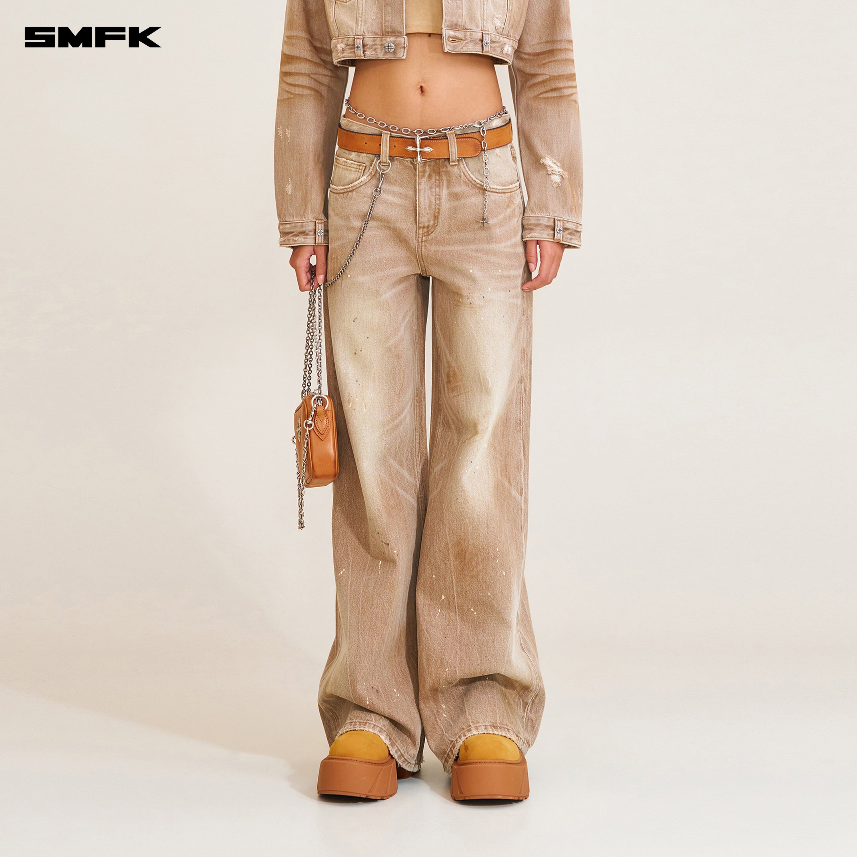 RAGE WILD HANDCRAFT TOWER DENIM PANTS WILD COWBOY BROWN