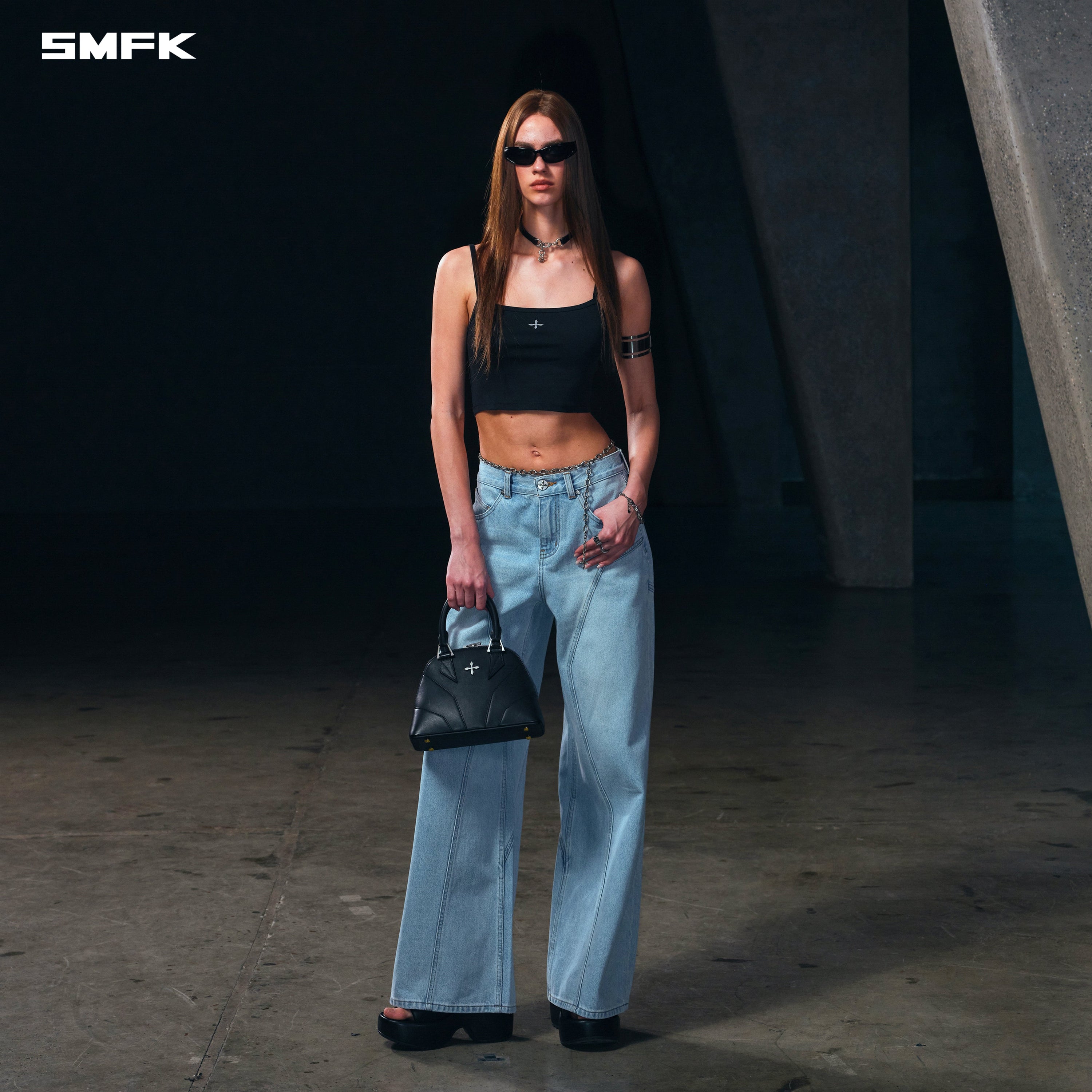 WILD MIRAGE TOWER DENIM PANTS/COTTON WILD SKY BLUE