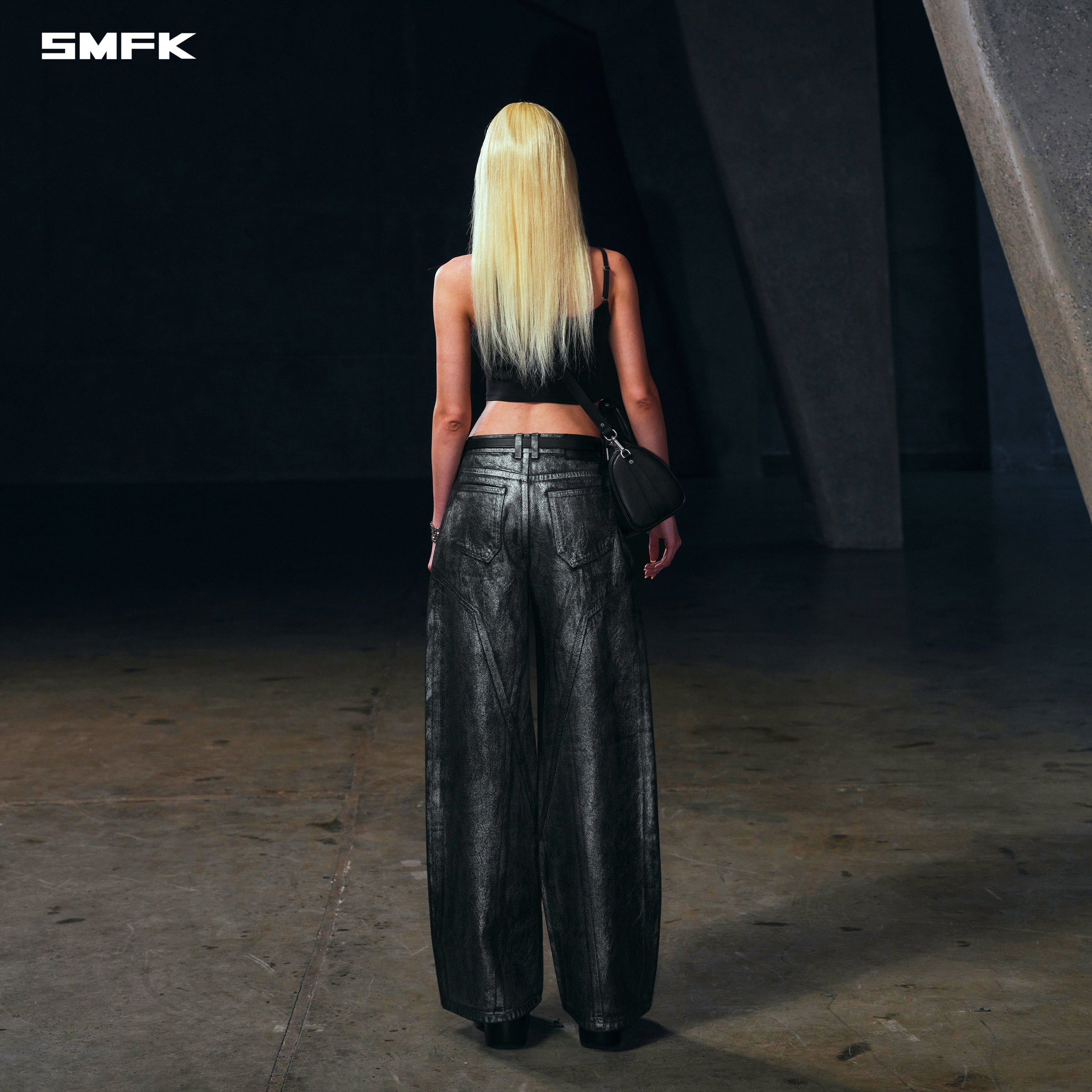 WILD MIRAGE TOWER DENIM PANTS/COTTON SILVER NEBULA