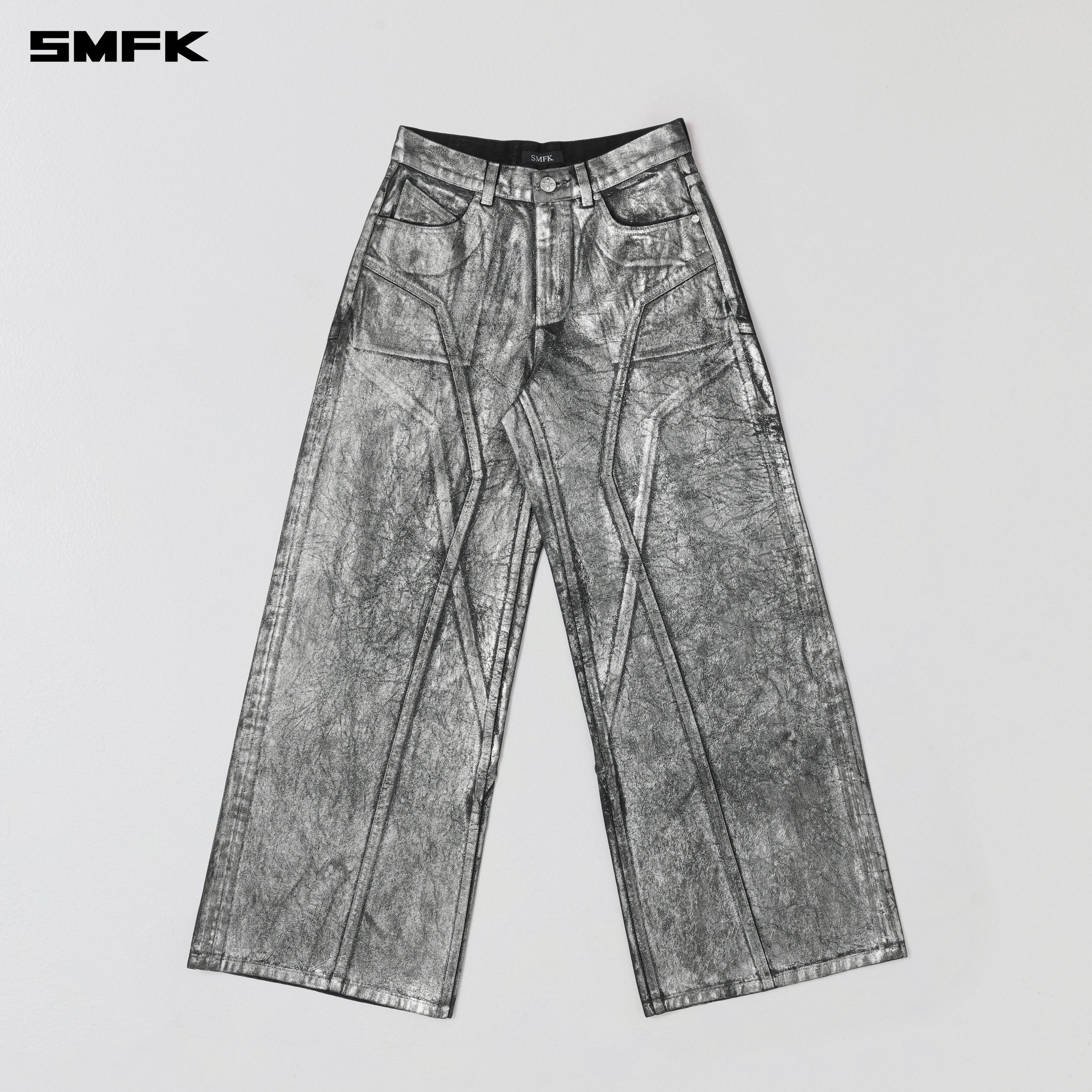 WILD MIRAGE TOWER DENIM PANTS/COTTON SILVER NEBULA
