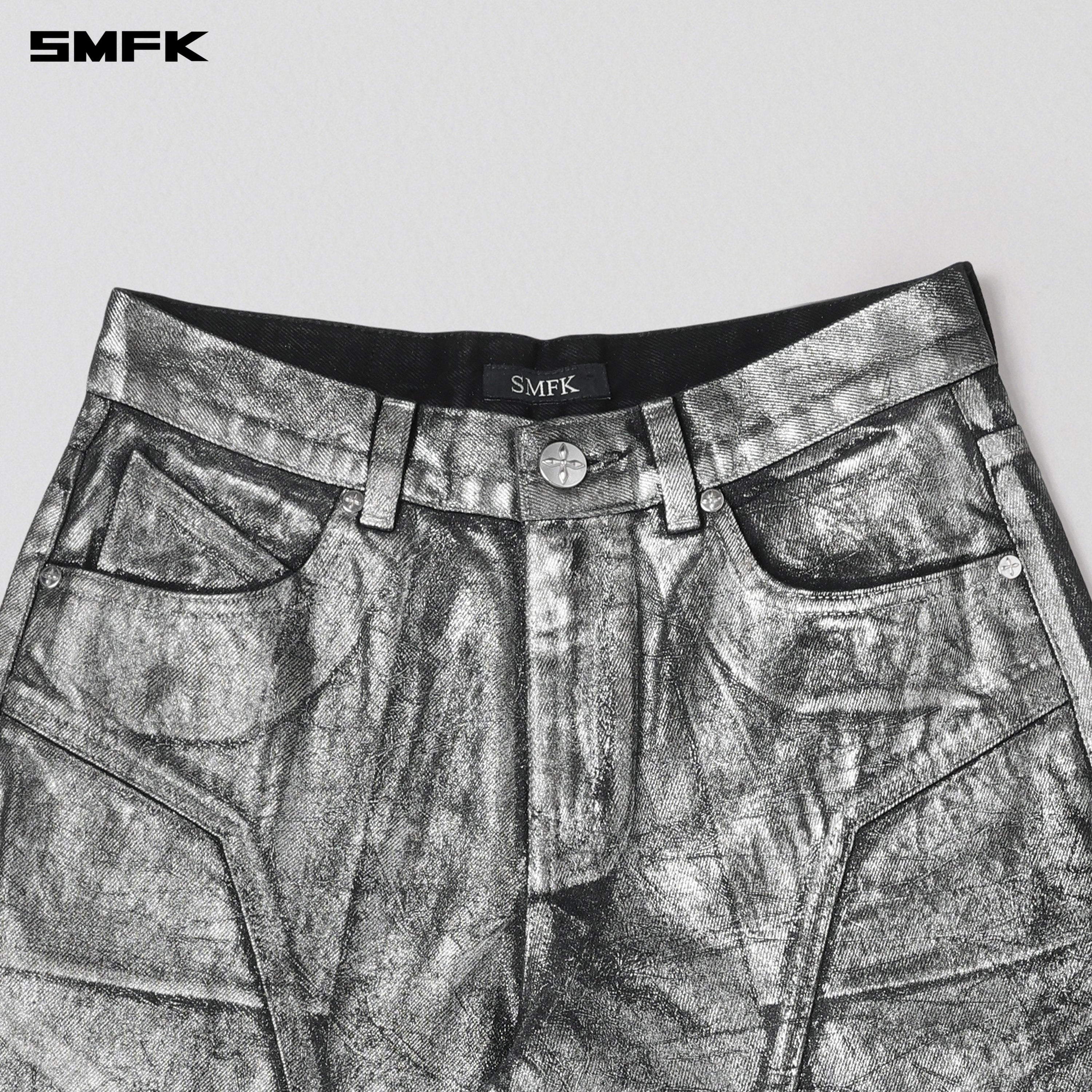 WILD MIRAGE TOWER DENIM PANTS/COTTON SILVER NEBULA
