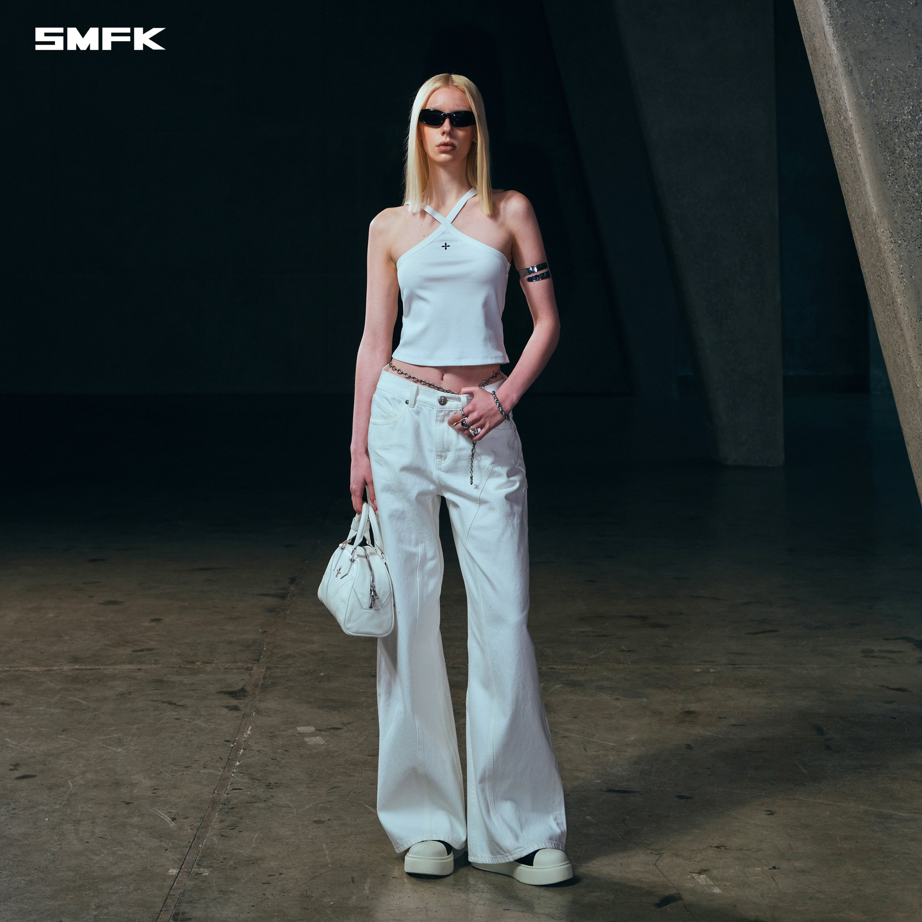 WILD MIRAGE TOWER DENIM PANTS/COTTON CLOUD WHITE