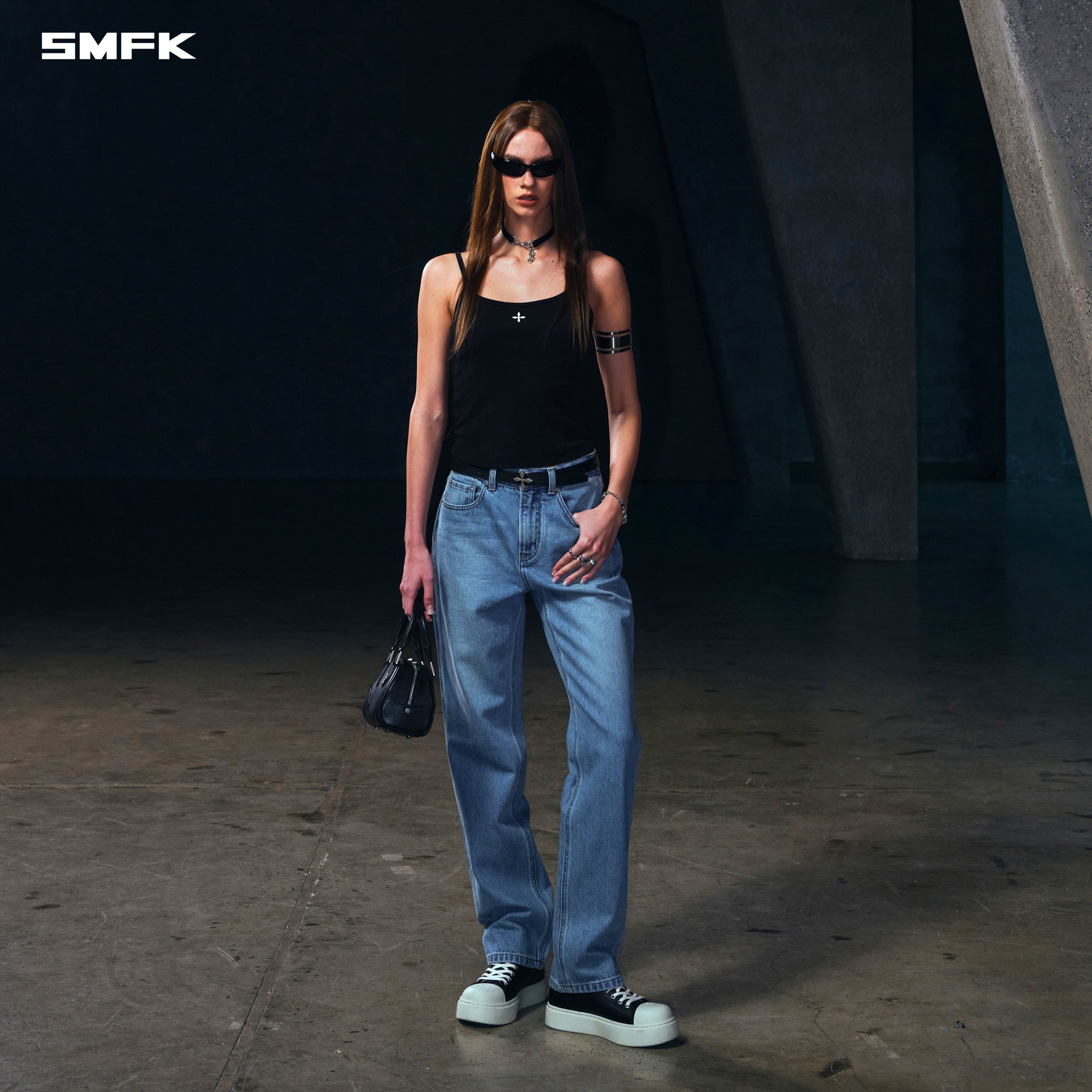 PERMANENT STRT-S DENIM PANTS/COTTON WILD BLUE