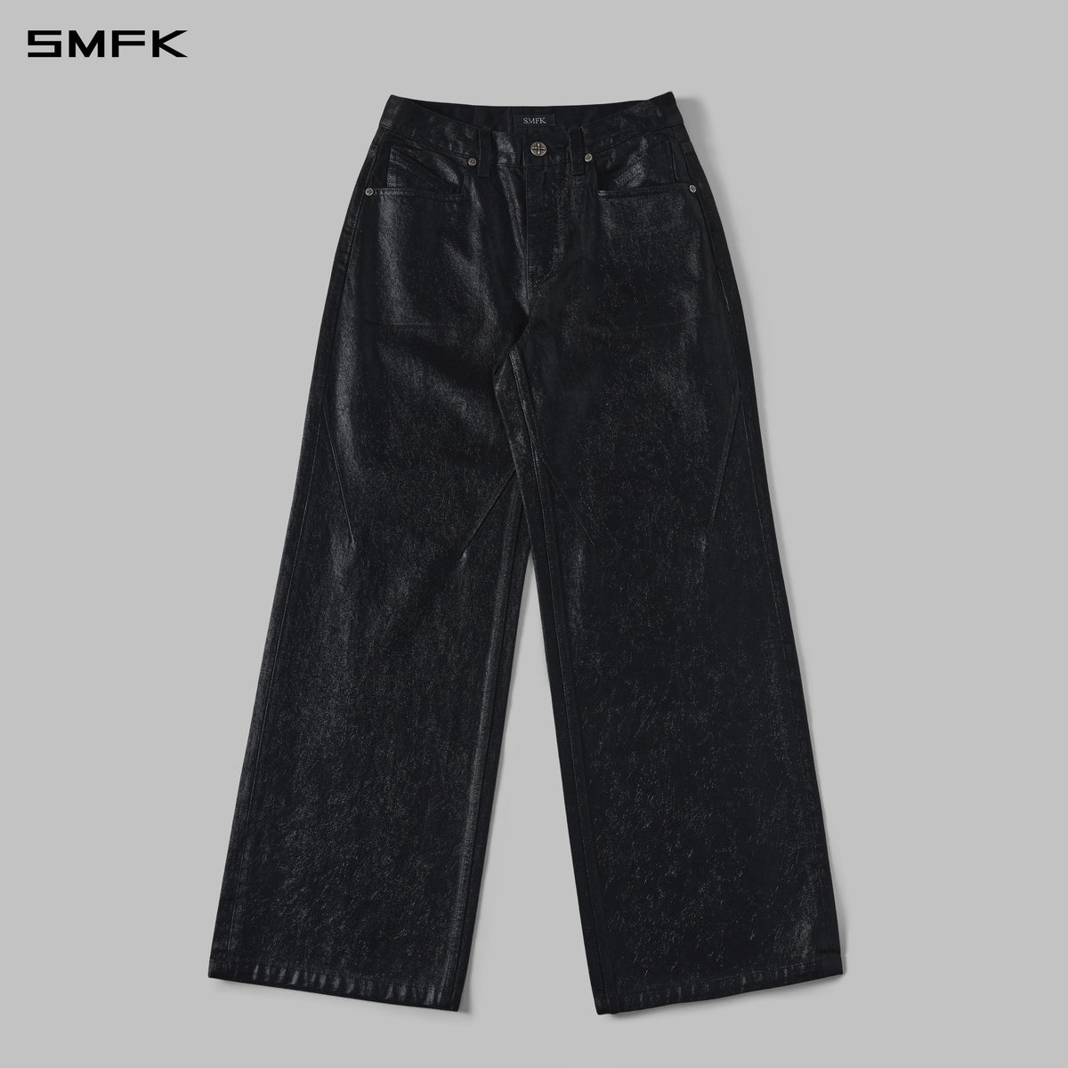 SIREN TOWER DENIM PANTS/DENIM COTTON+METALLIC COATING/W INK BLACK
