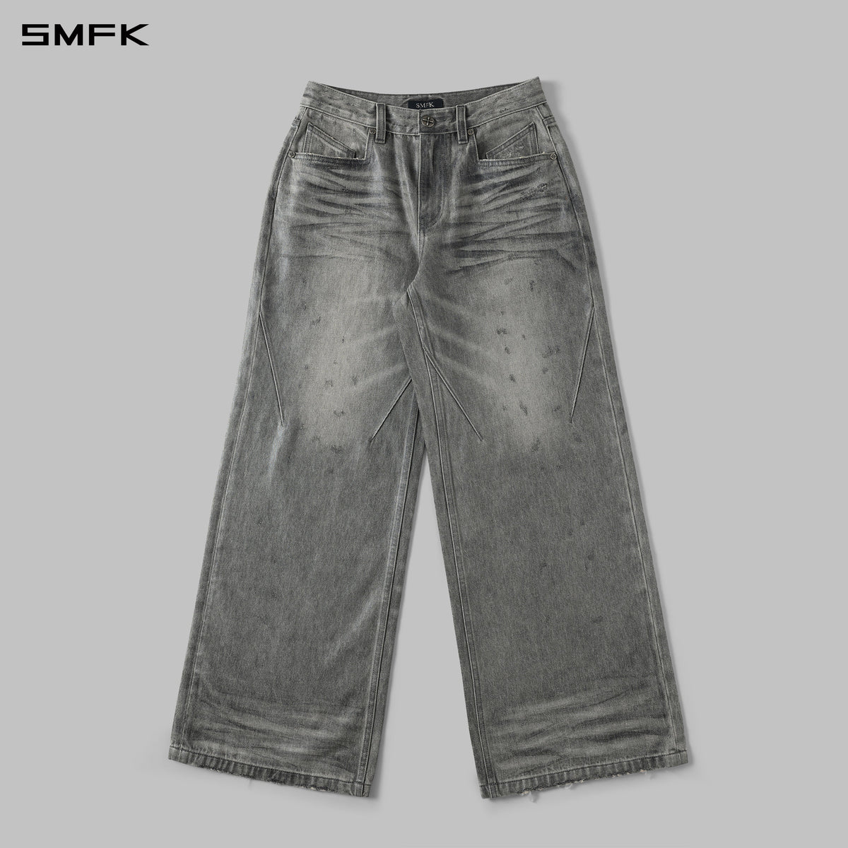 SIREN TOWER DENIM PANTS/DENIM COTTON+METALLIC COATING/W MIST GREY