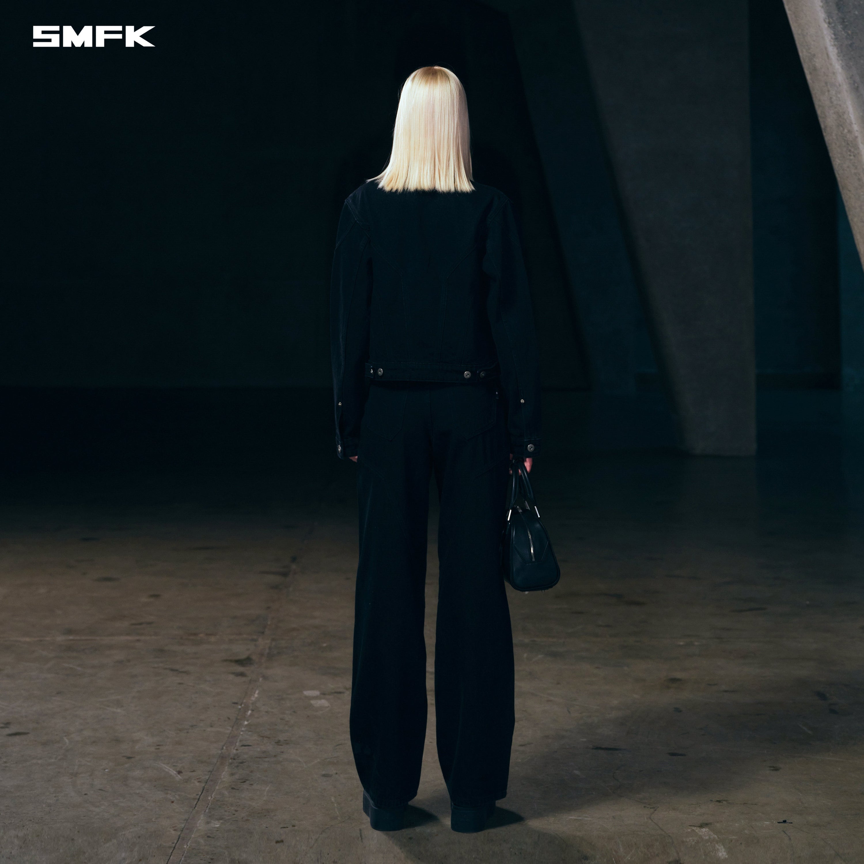 WILD MIRAGE LOOSE STRT DENIM PANTS/COTTON WILD BLACK