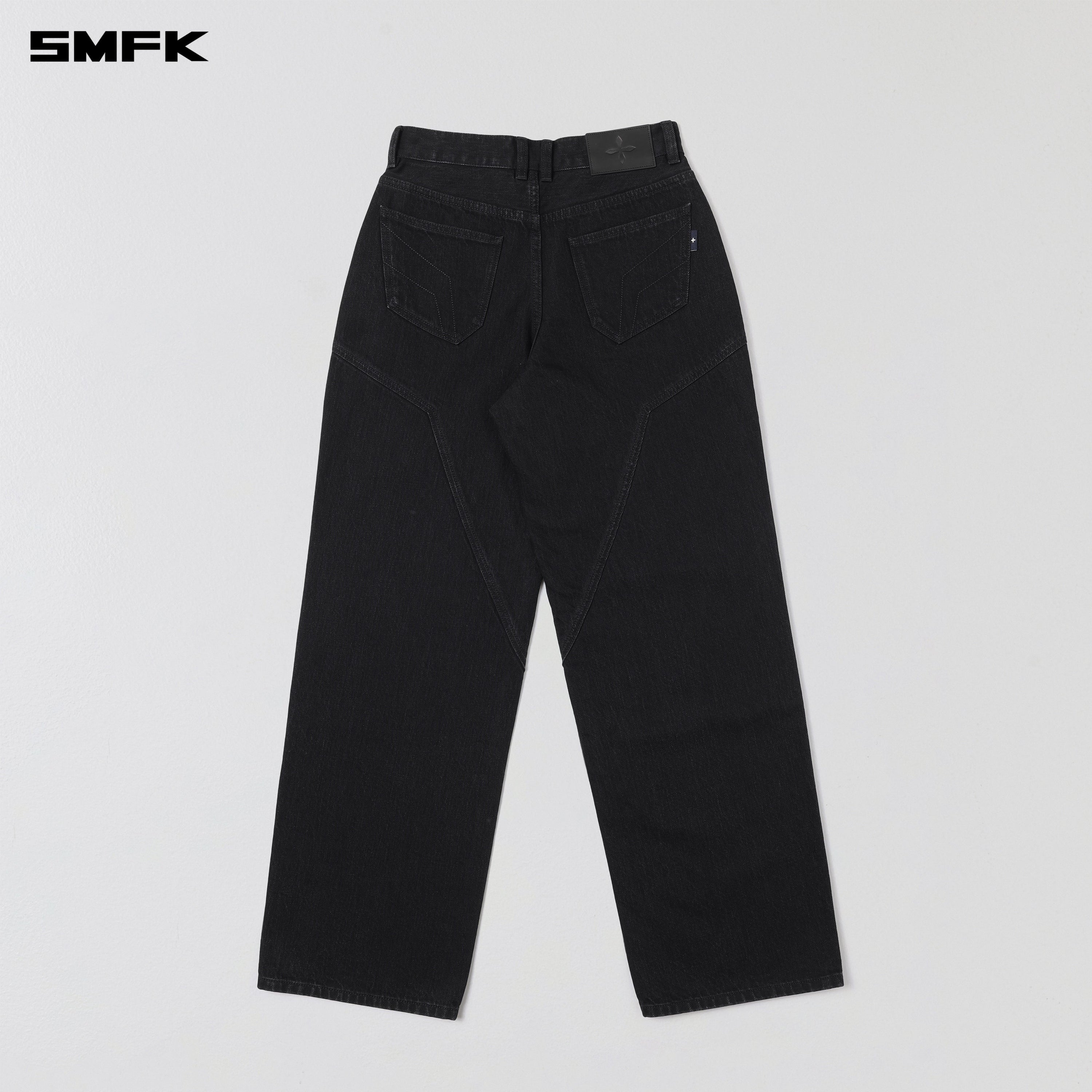 WILD MIRAGE LOOSE STRT DENIM PANTS/COTTON WILD BLACK