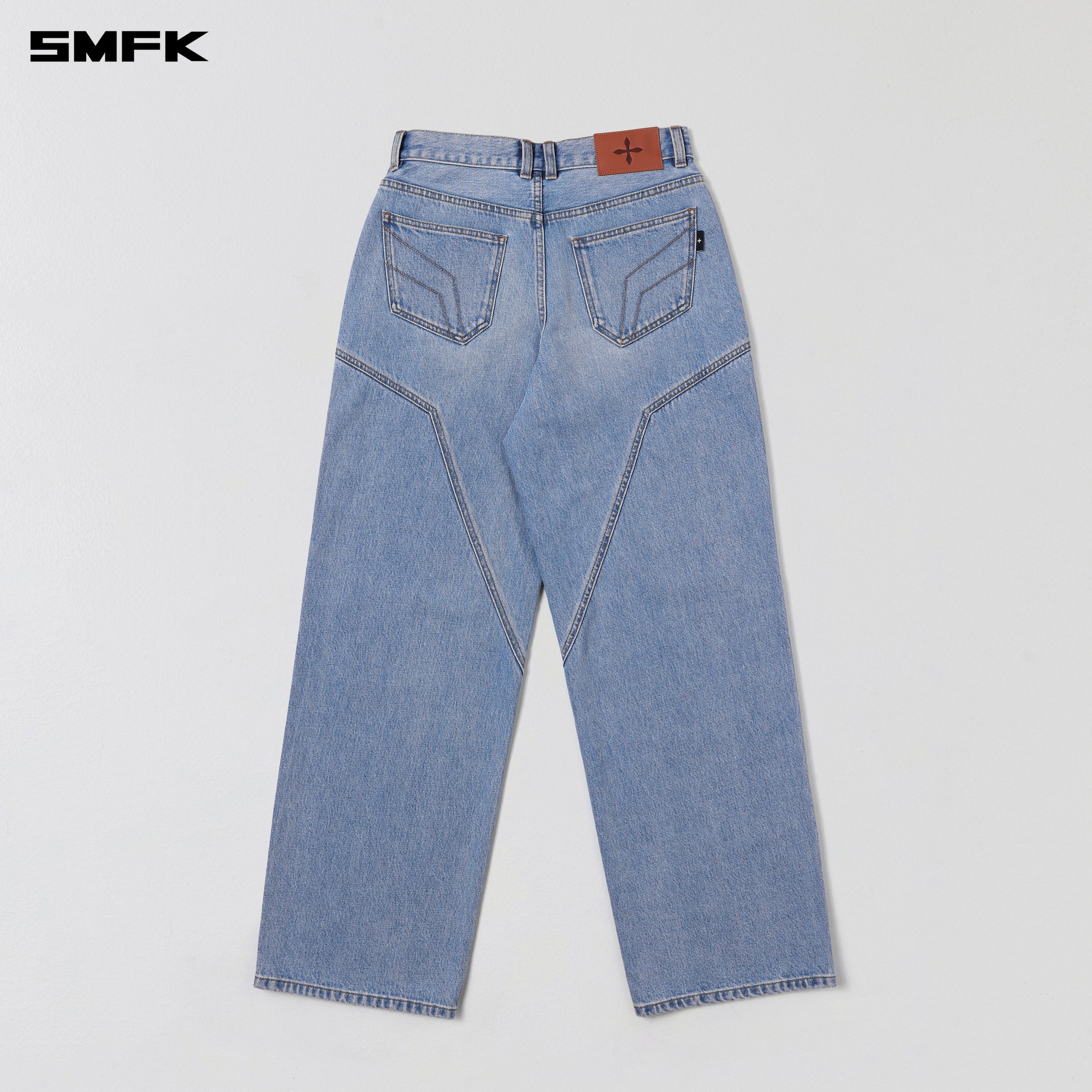 WILD MIRAGE LOOSE STRT DENIM PANTS/COTTON WILD BLUE