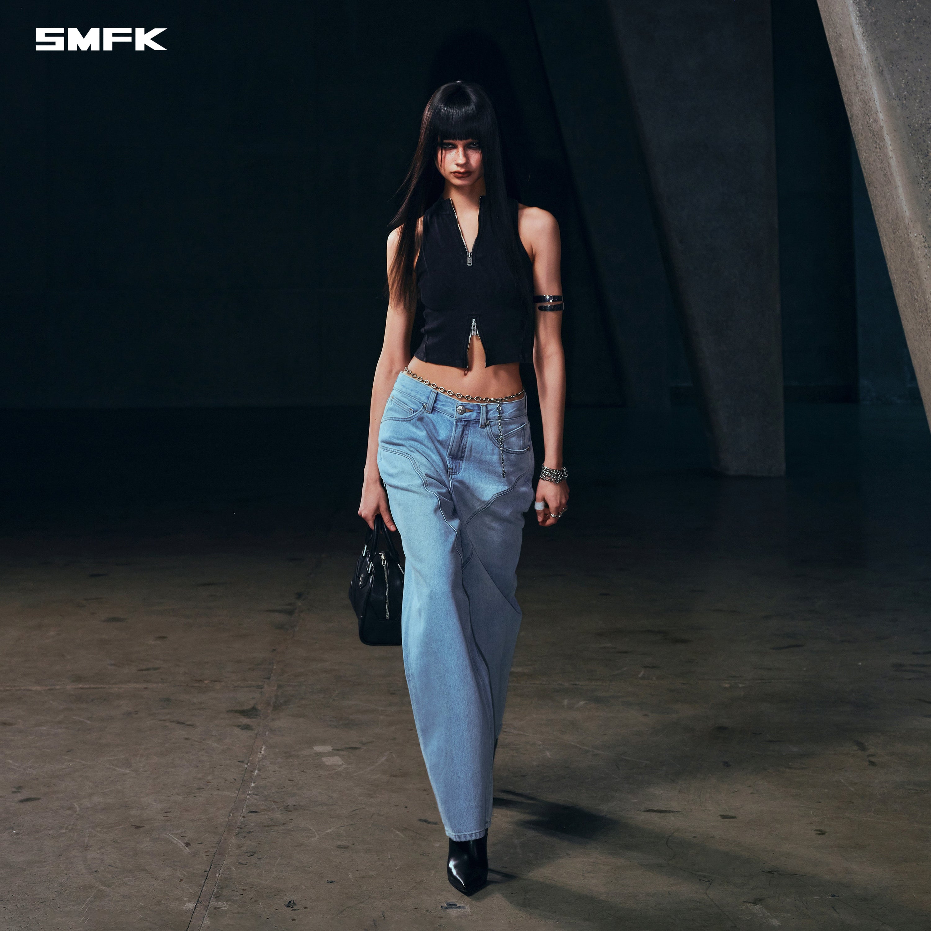 WILD MIRAGE LOOSE STRT DENIM PANTS/COTTON WILD SKY BLUE