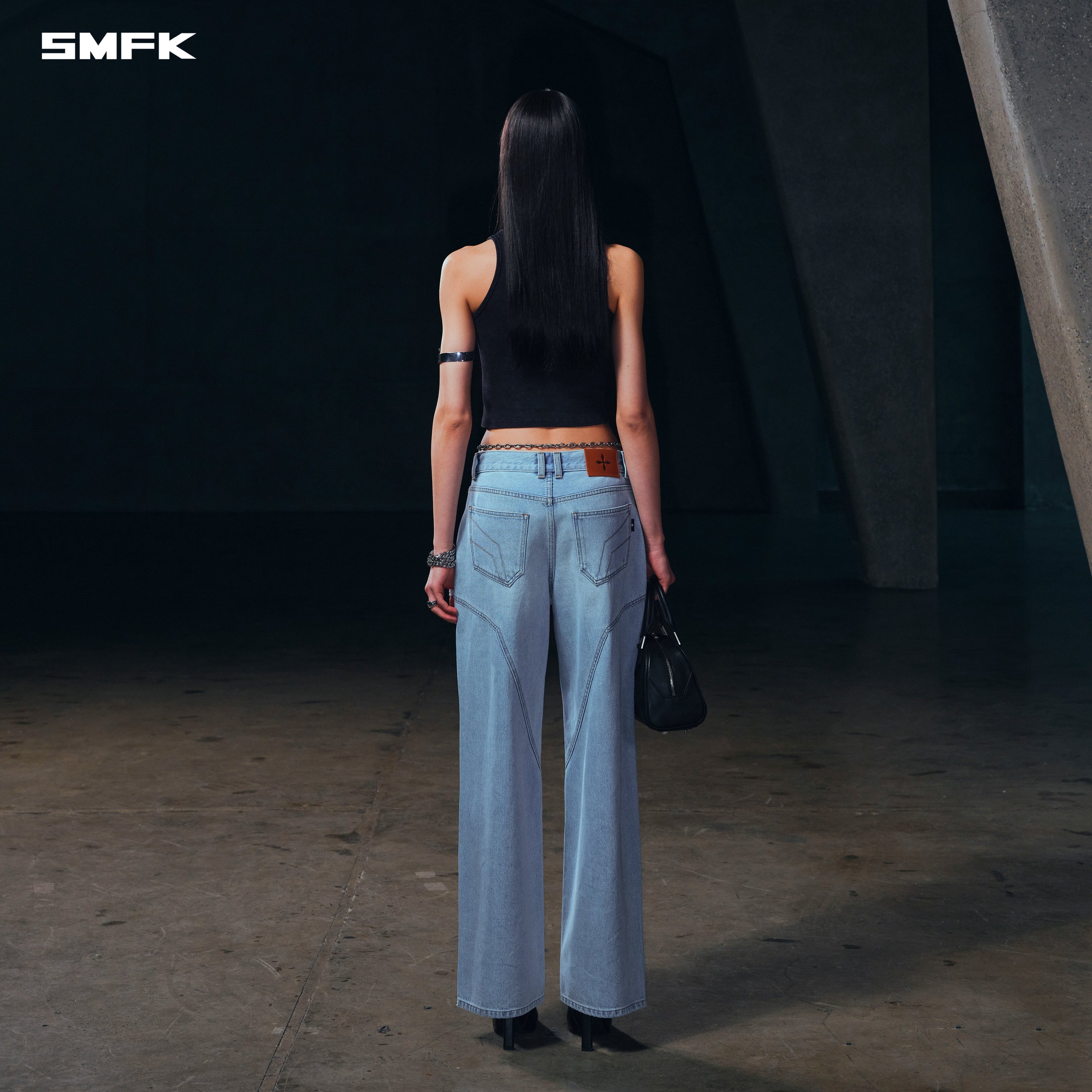 WILD MIRAGE LOOSE STRT DENIM PANTS/COTTON WILD SKY BLUE