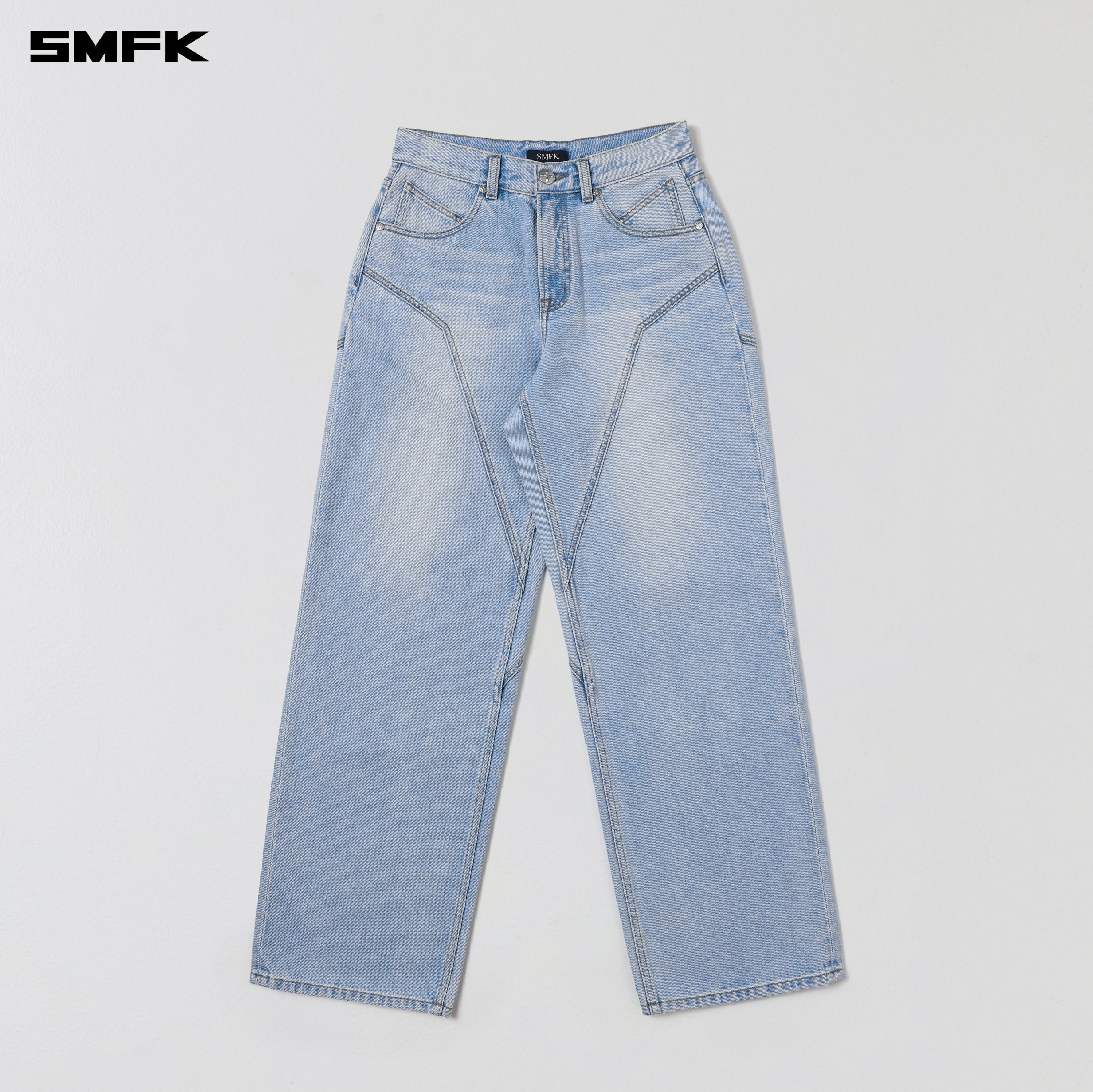 WILD MIRAGE LOOSE STRT DENIM PANTS/COTTON WILD SKY BLUE