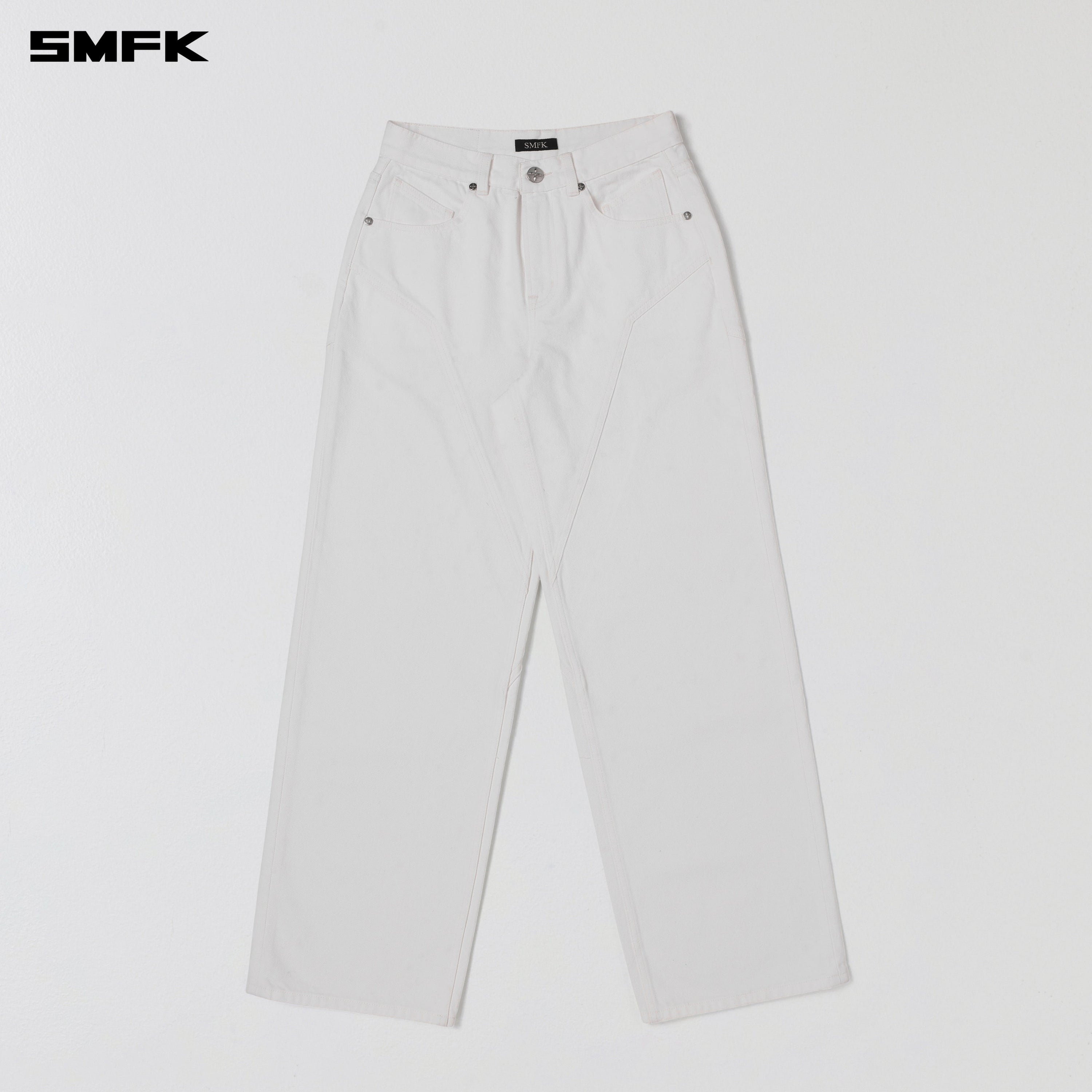WILD MIRAGE LOOSE STRT DENIM PANTS/COTTON CLOUD WHITE