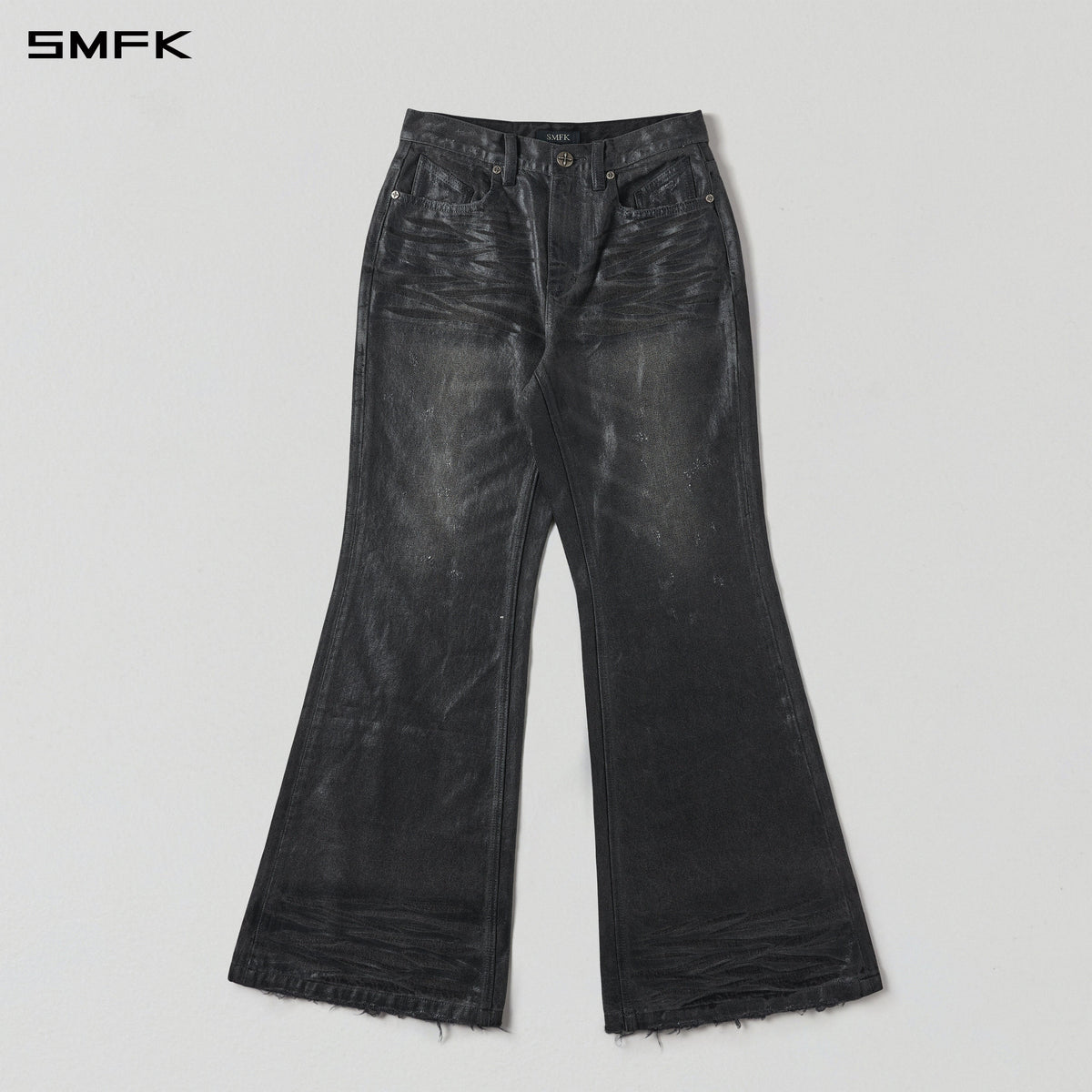 WILD HURRICANE HANDCRAFT DENIM PANTS/DENIM COTTON/W INK BLACK