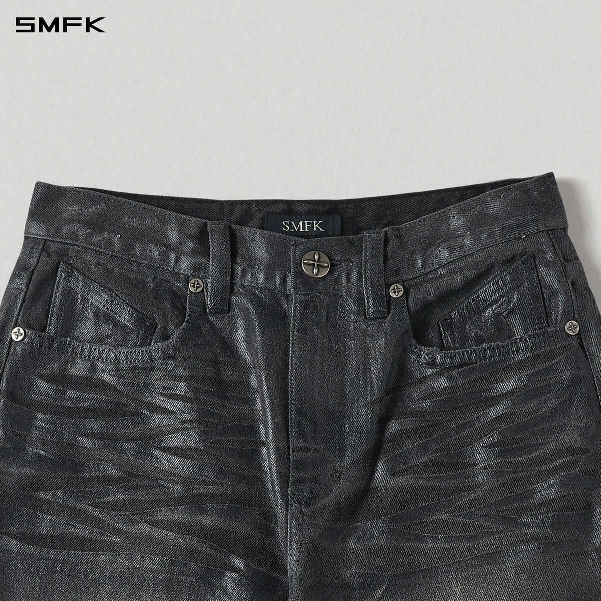 WILD HURRICANE HANDCRAFT DENIM PANTS/DENIM COTTON/W INK BLACK