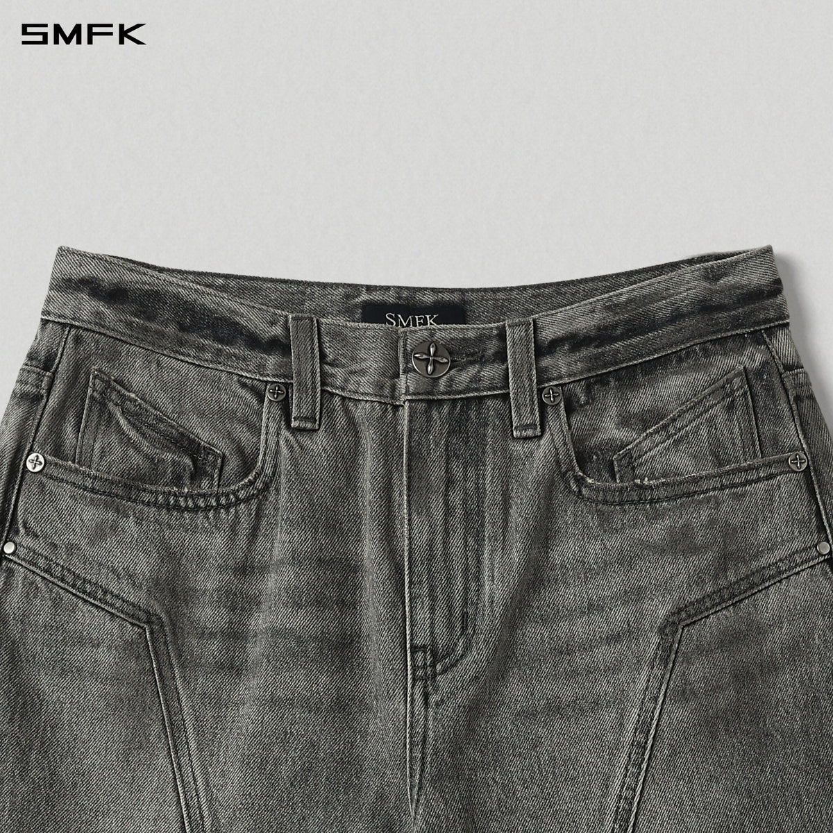 WILD HURRICANE HANDCRAFT DENIM PANTS/DENIM COTTON/W MIRAGE GREY