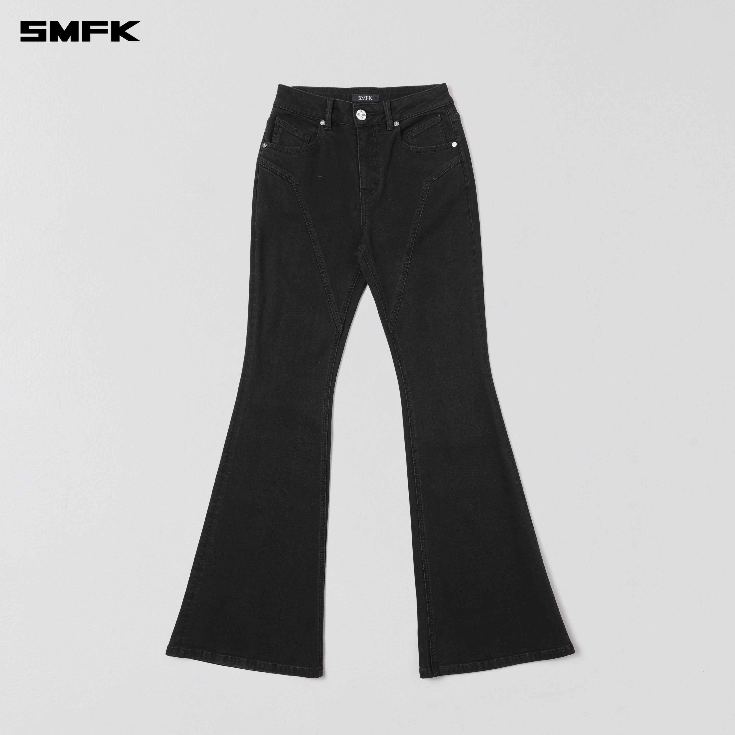 WILD HURRICANE FLARED DENIM PANTS/E-COTTON WILD BLACK