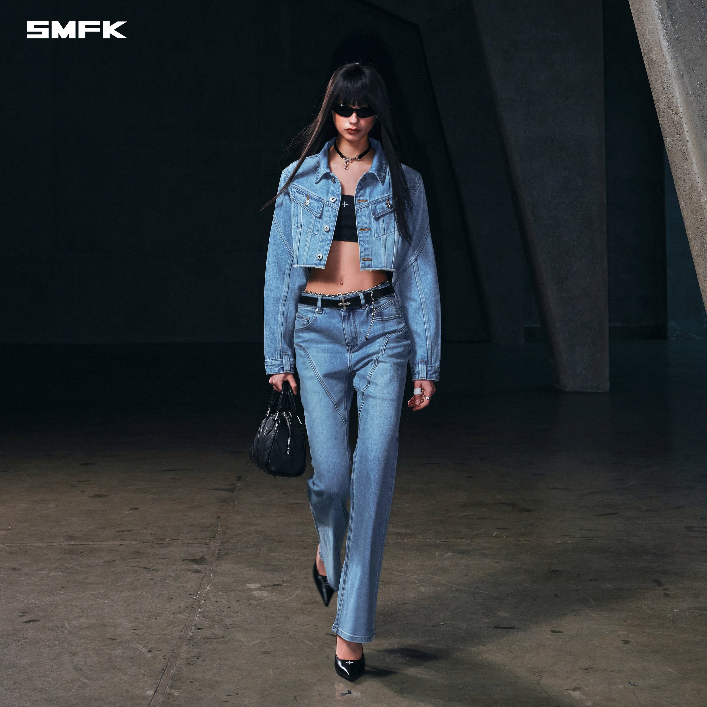 WILD HURRICANE FLARED DENIM PANTS/E-COTTON WILD BLUE