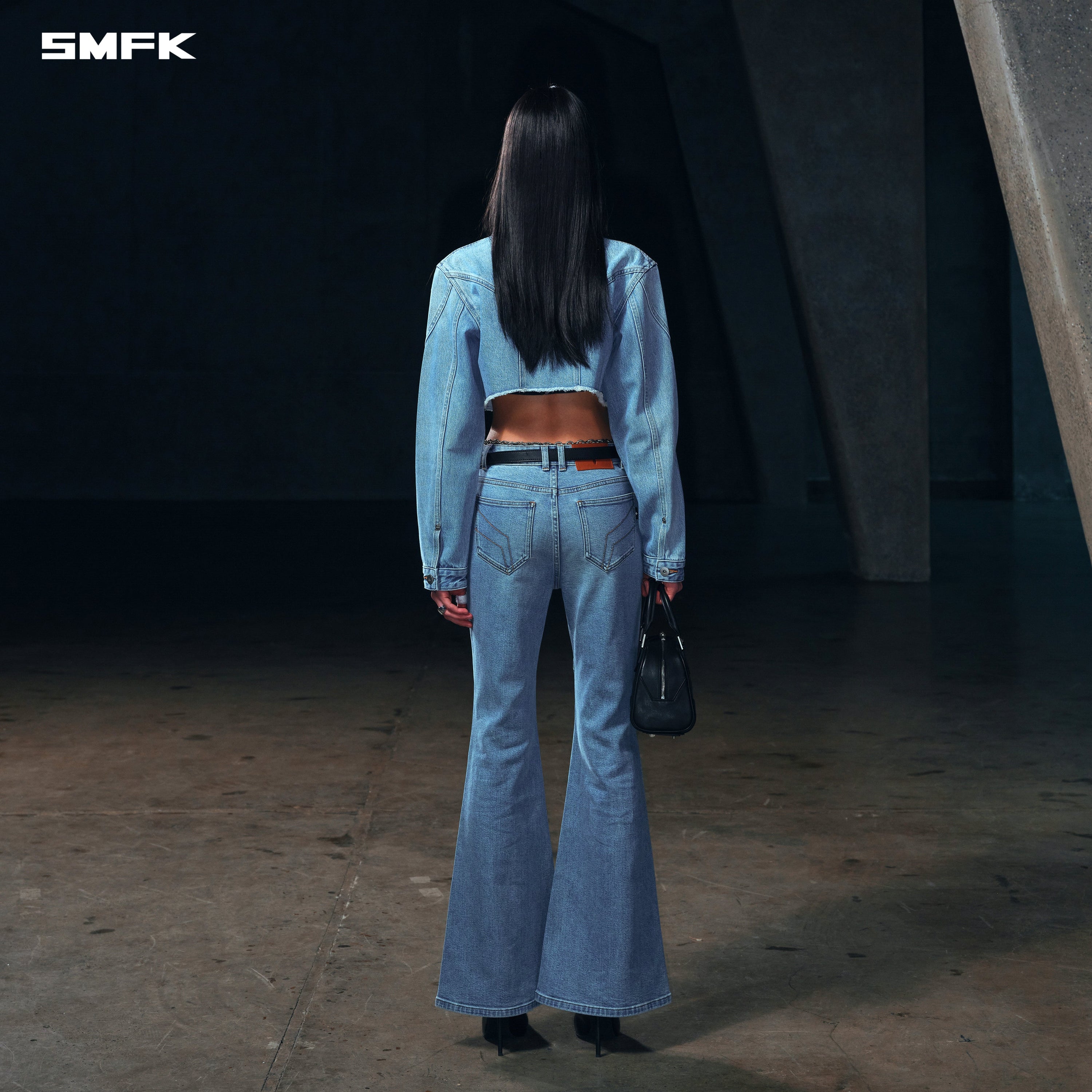 WILD HURRICANE FLARED DENIM PANTS/E-COTTON WILD BLUE