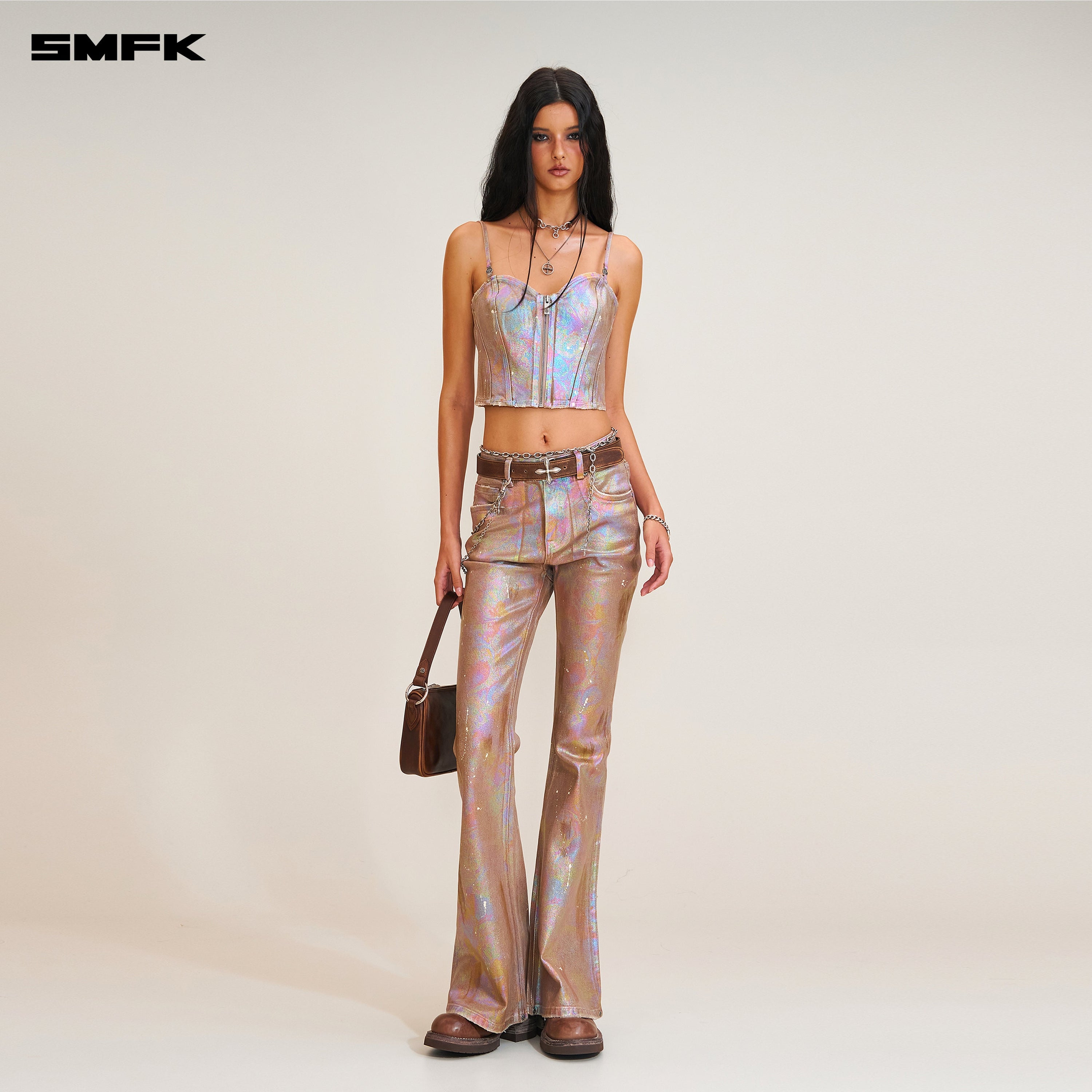 RAGE WILD HURRICANE FANTASY HANDCRAFT FLARED DENIM PANTS FANTASY LAND