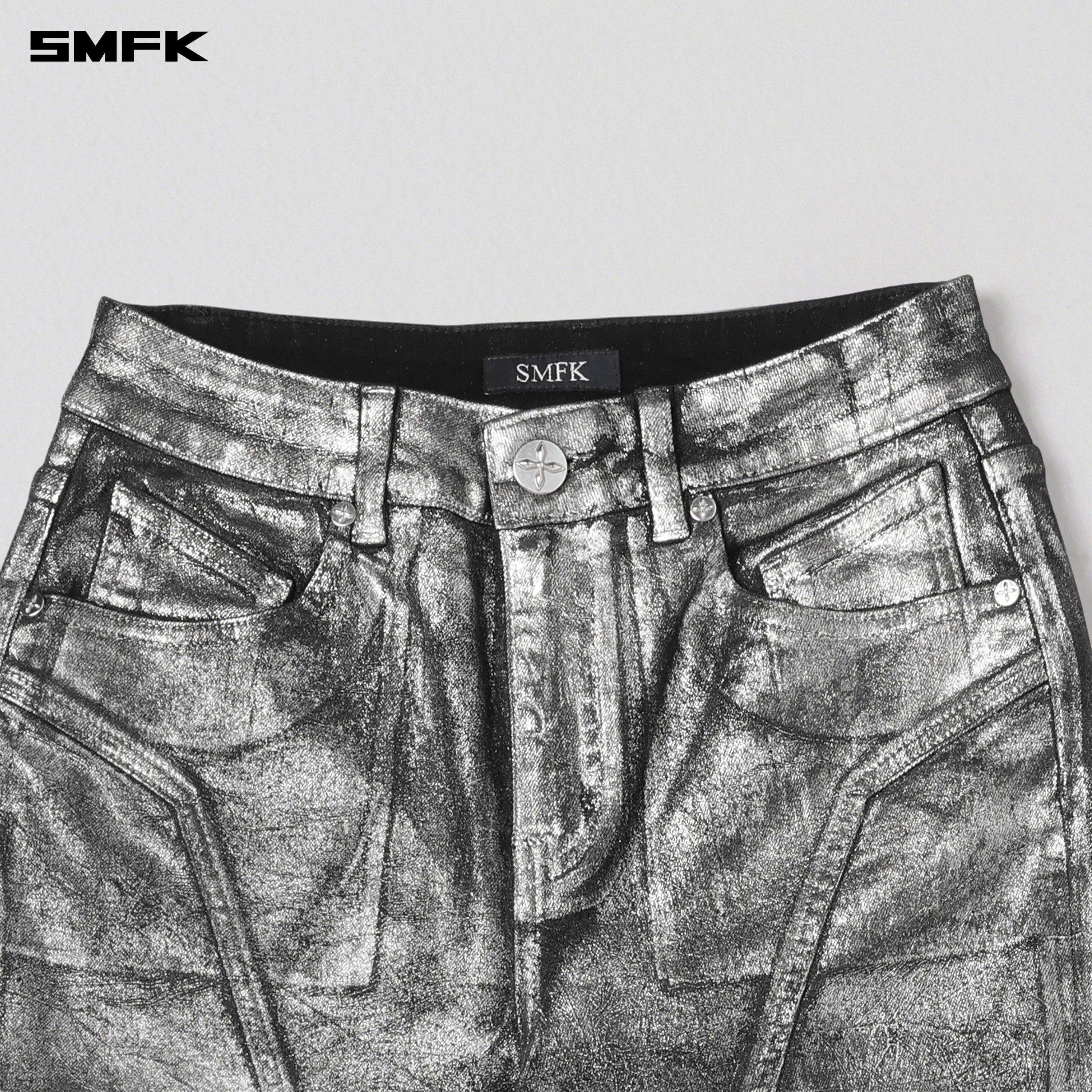 WILD HURRICANE FLARED DENIM PANTS/E-COTTON SILVER NEBULA