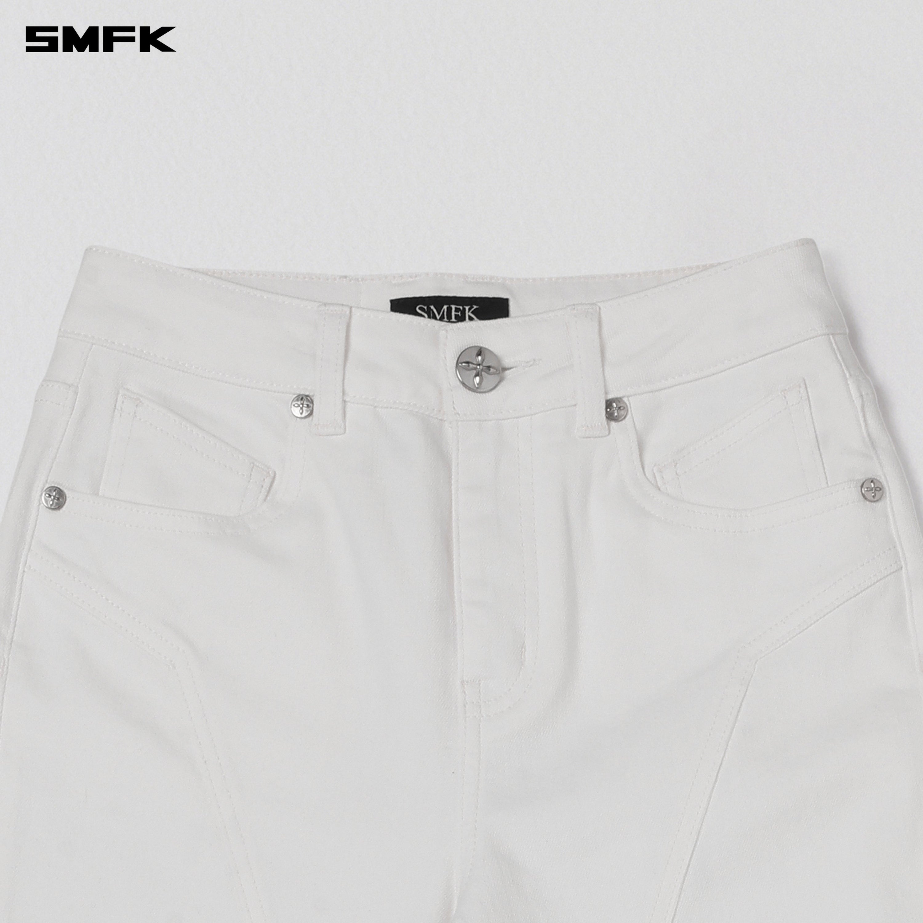 WILD HURRICANE FLARED DENIM PANTS/E-COTTON CLOUD WHITE