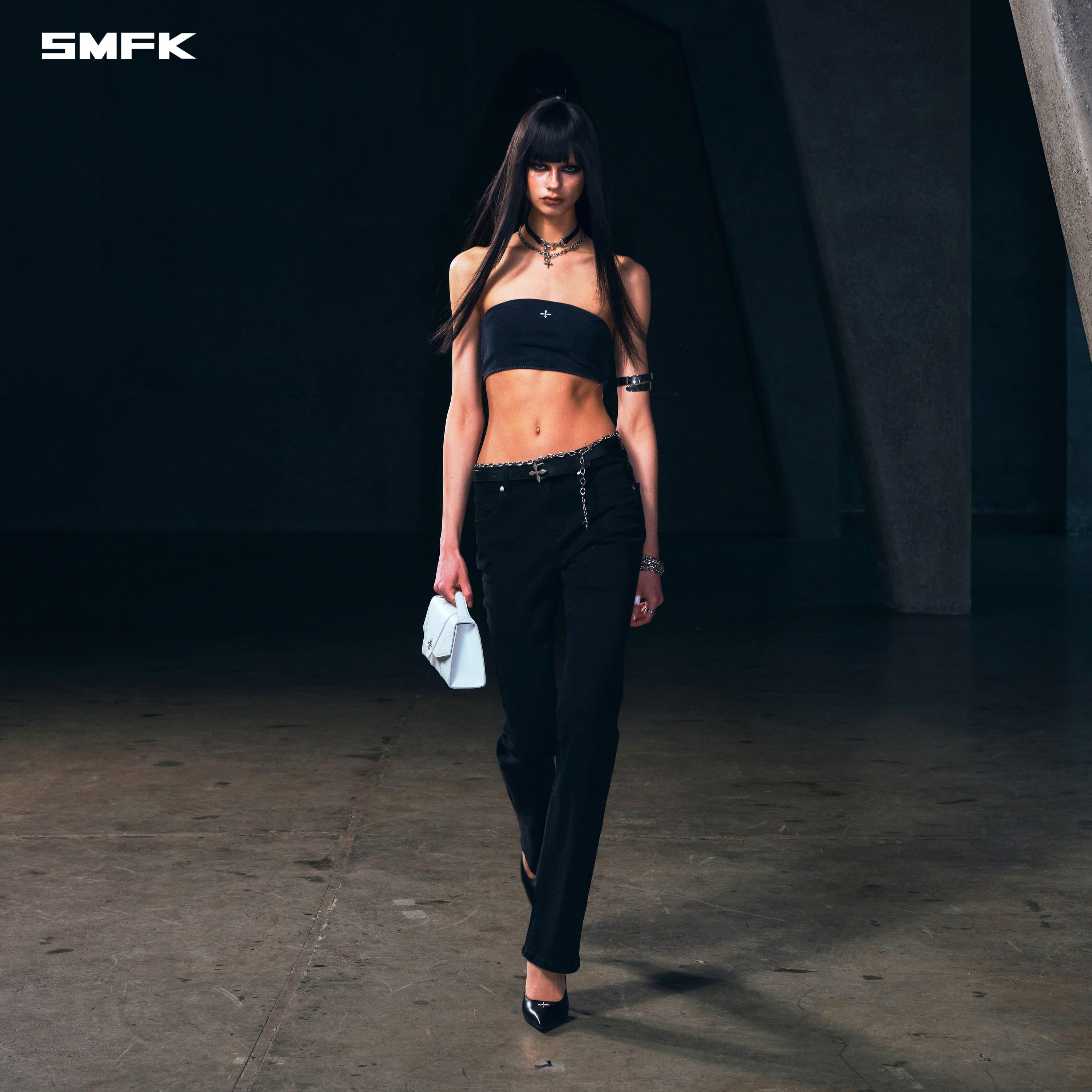 PERMANENT MODEL STRT DENIM PANTS/E-COTTON WILD BLACK