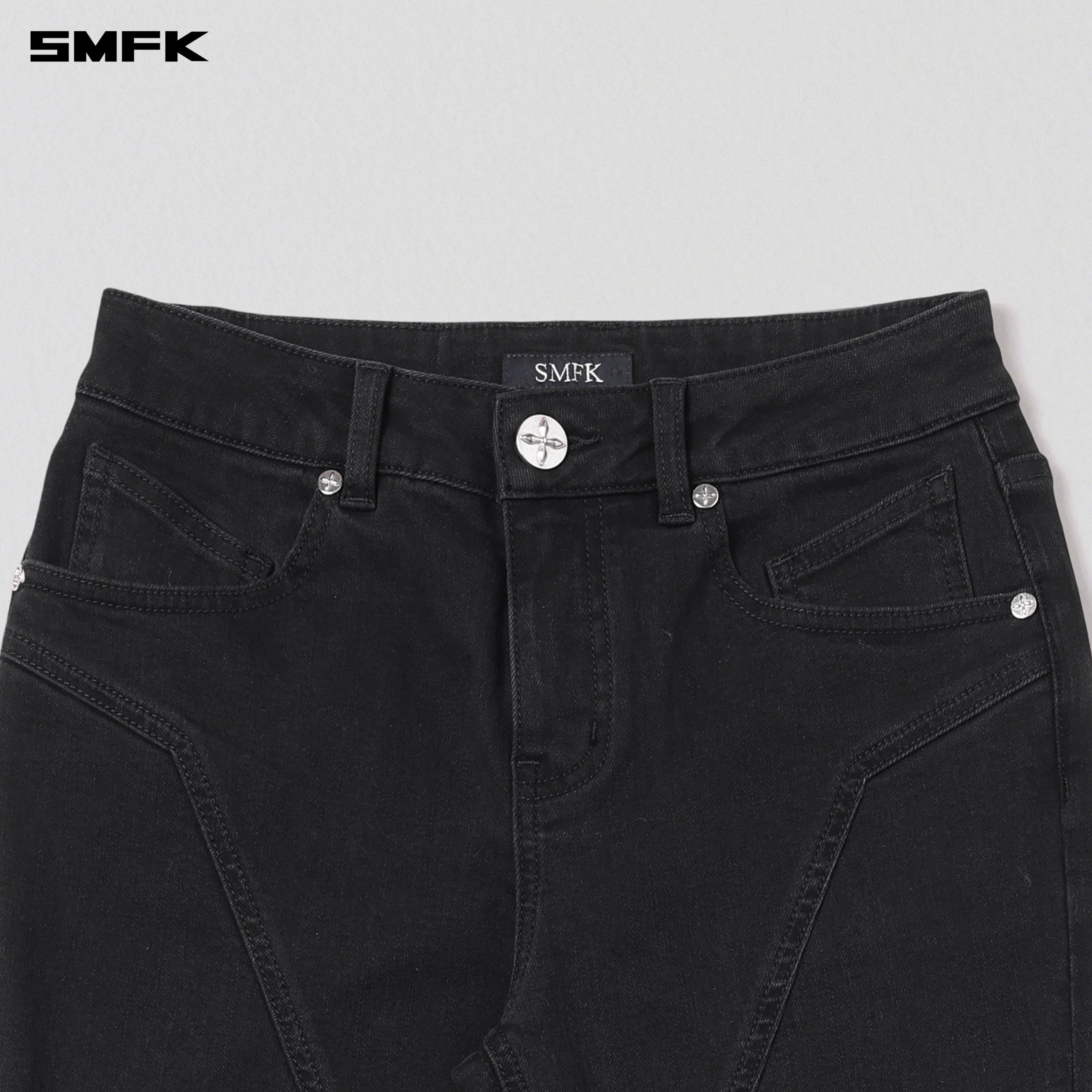 PERMANENT MODEL STRT DENIM PANTS/E-COTTON WILD BLACK