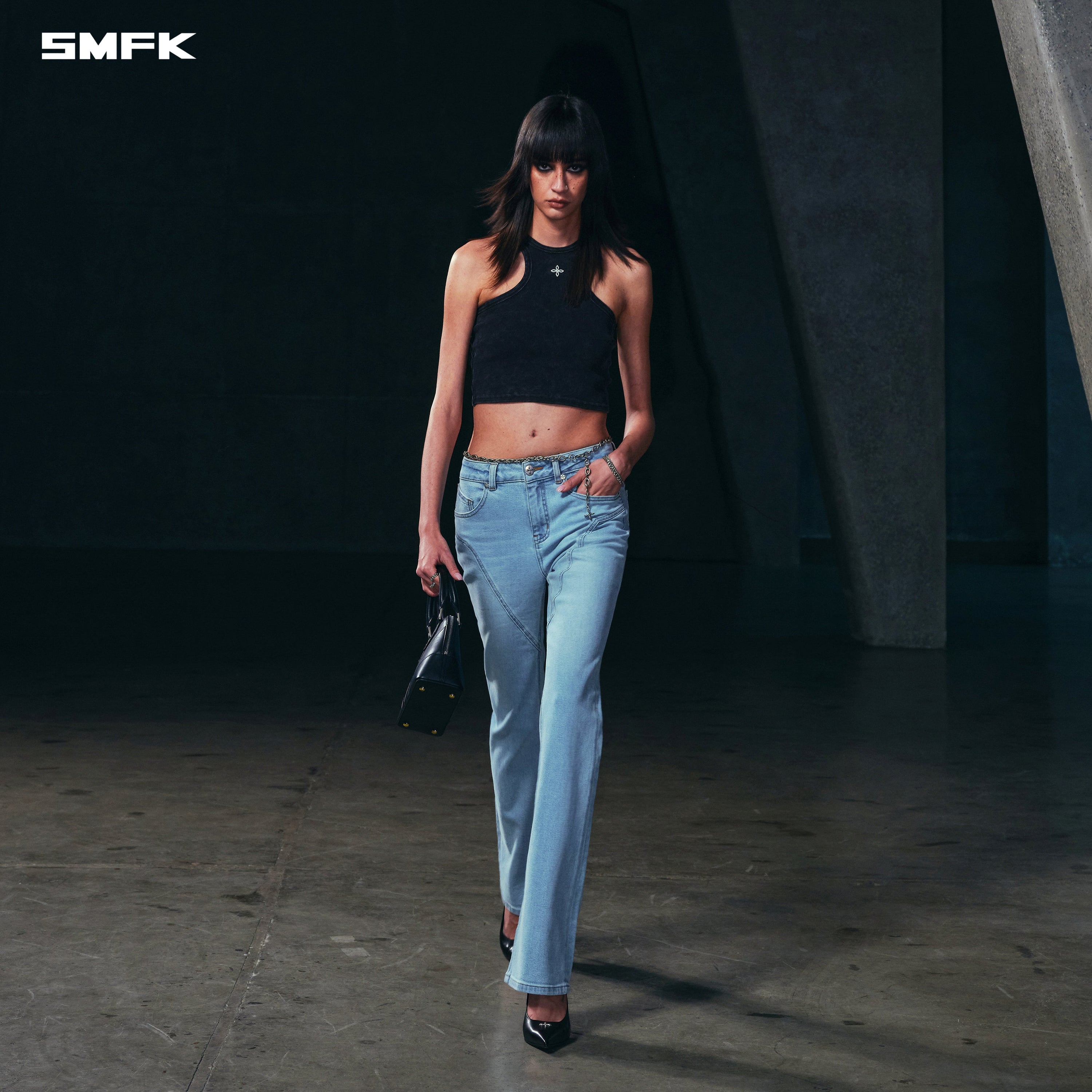 PERMANENT MODEL STRT DENIM PANTS/E-COTTON WILD SKY BLUE