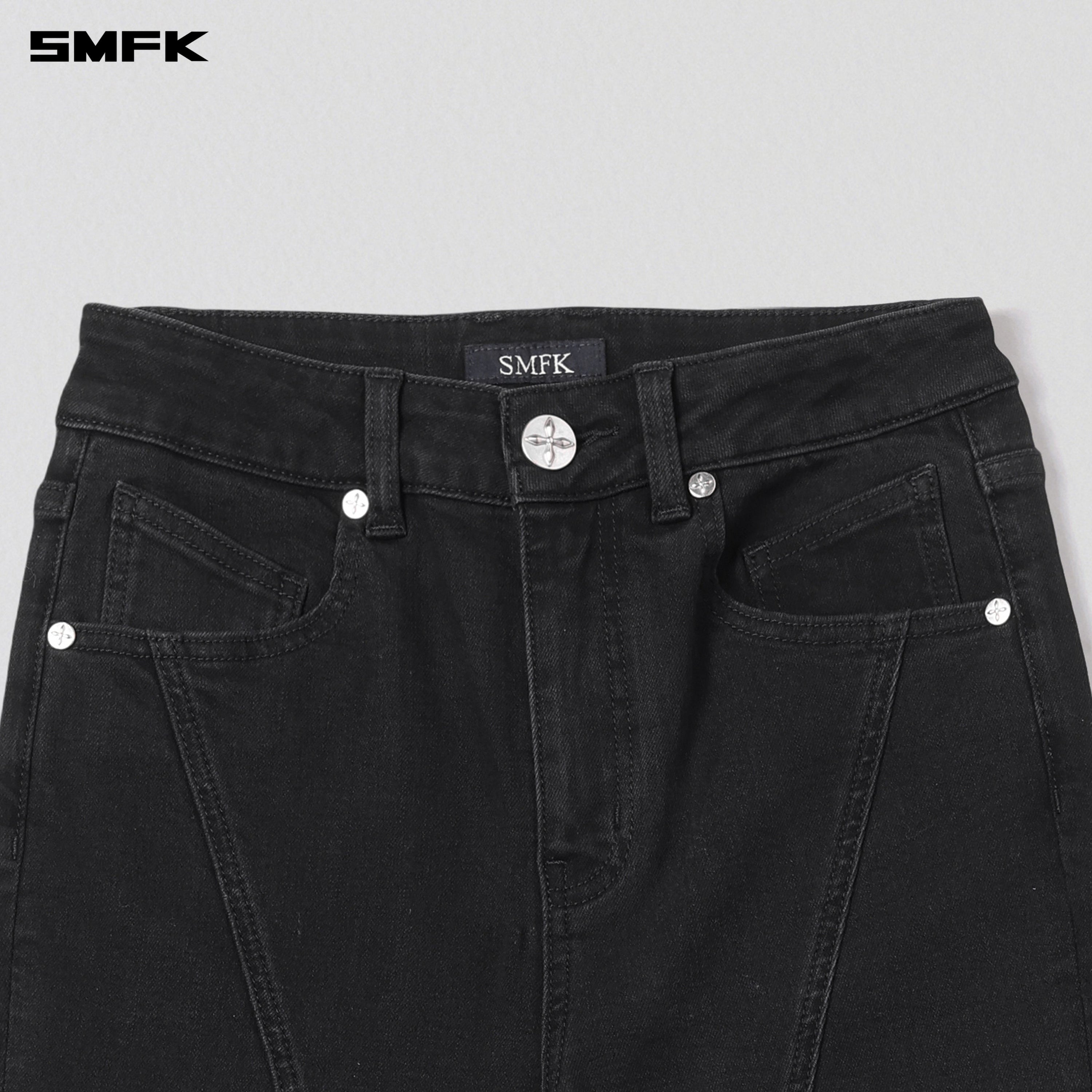 WILD MIRAGE FISHTAIL DENIM PANTS /COTTON WILD BLACK