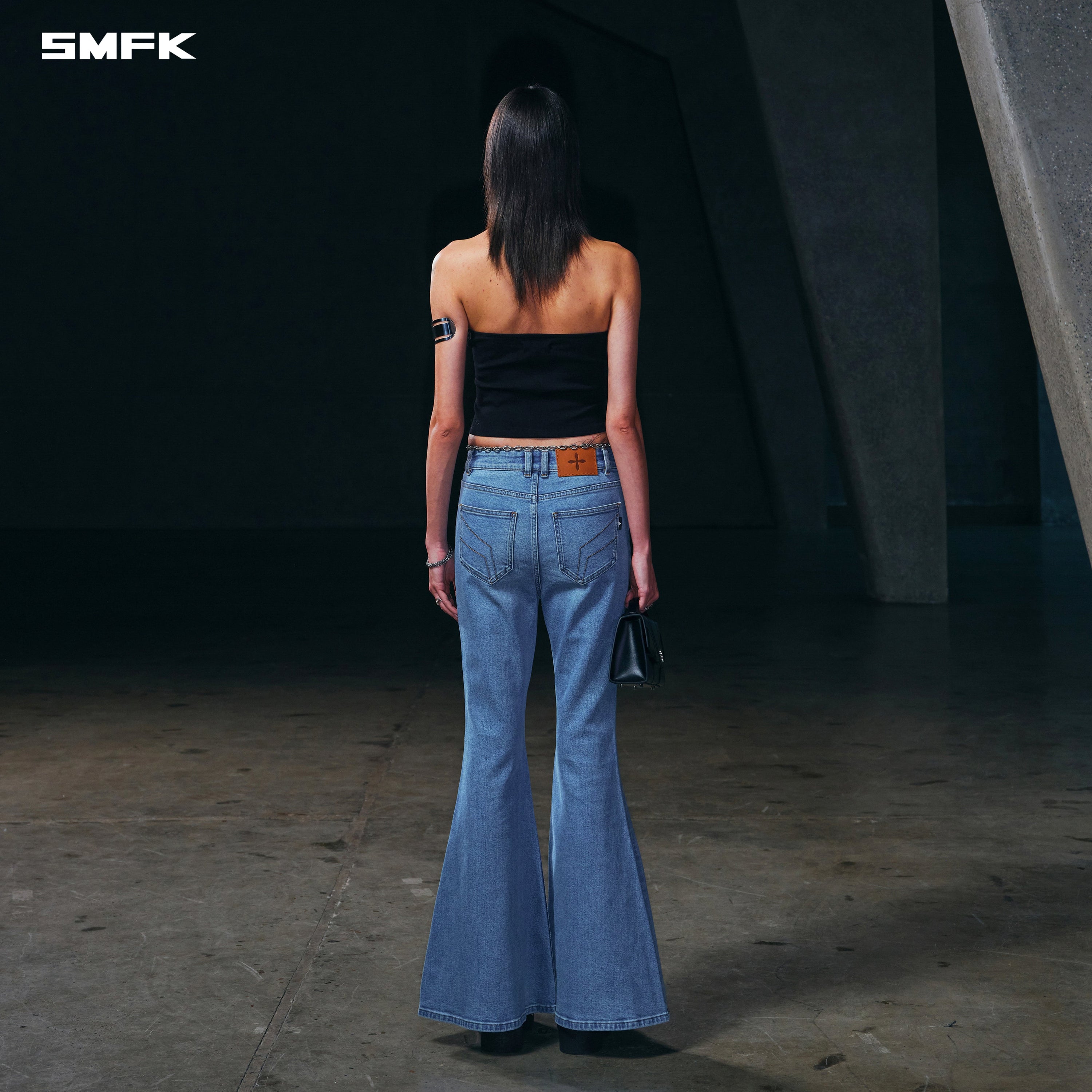 WILD MIRAGE FISHTAIL DENIM PANTS/COTTON WILD BLUE