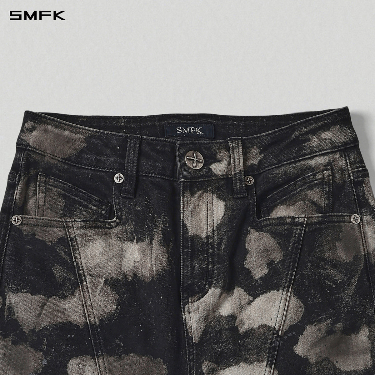 WILD MIRAGE FISHTAIL DENIM PANTS /COTTON ORIENTAL INK