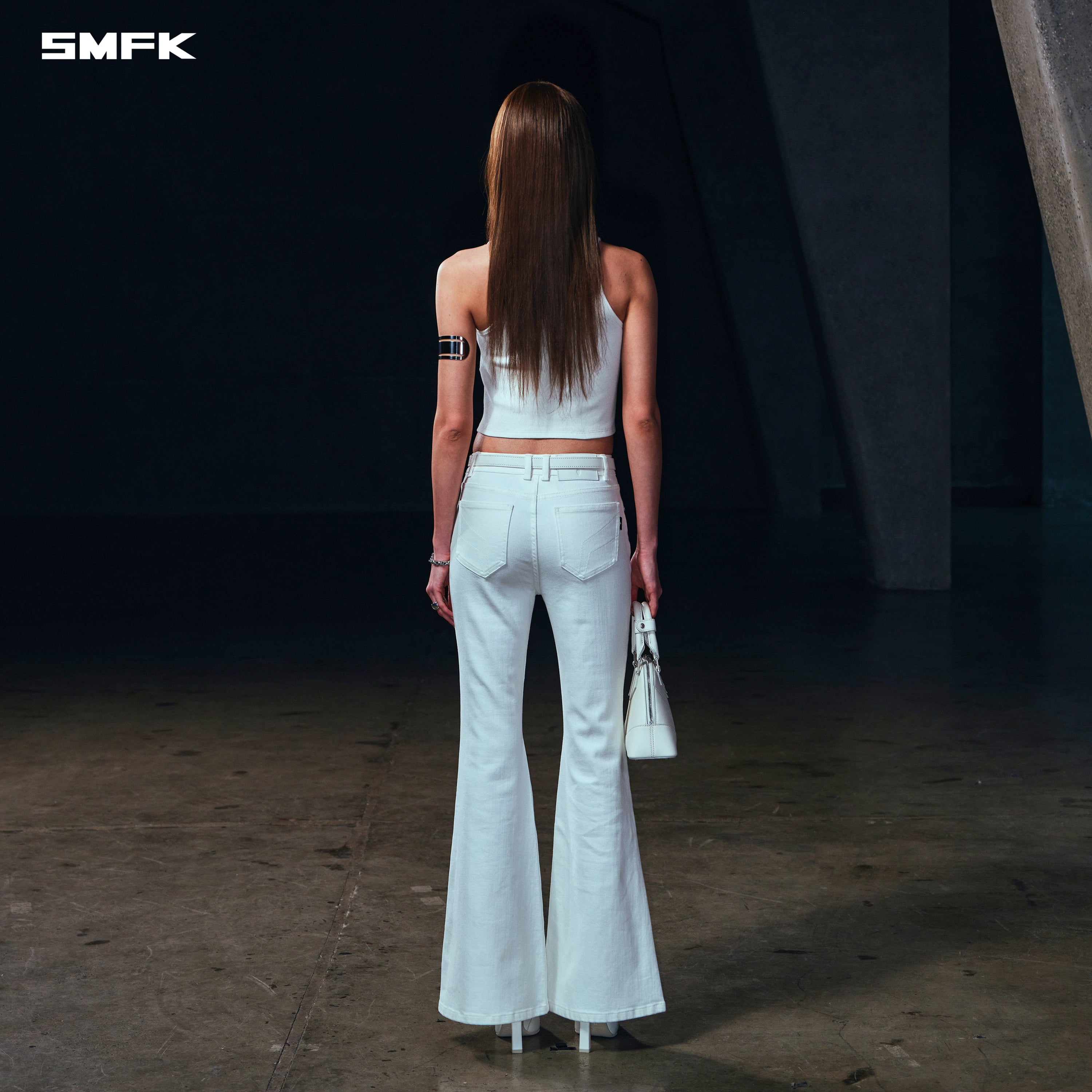 WILD MIRAGE FISHTAIL DENIM PANTS /COTTON CLOUD WHITE