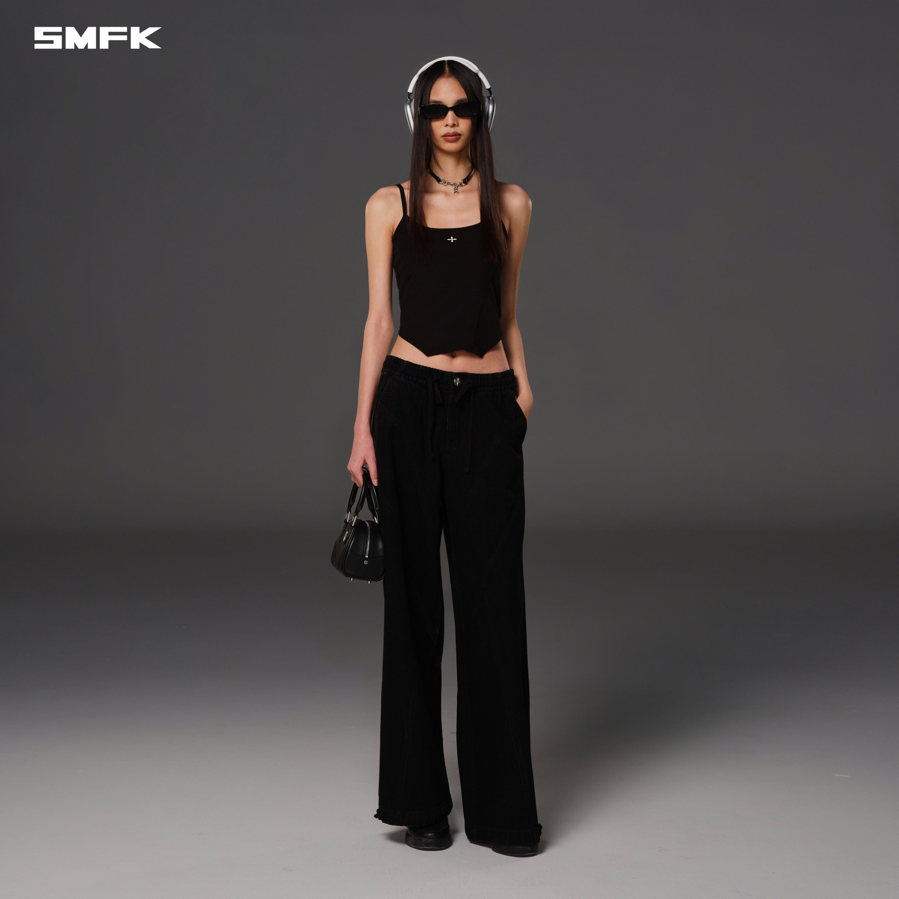 WILD DIAMOND DENIM SPORTS PANTS/COTTON WILD BLACK