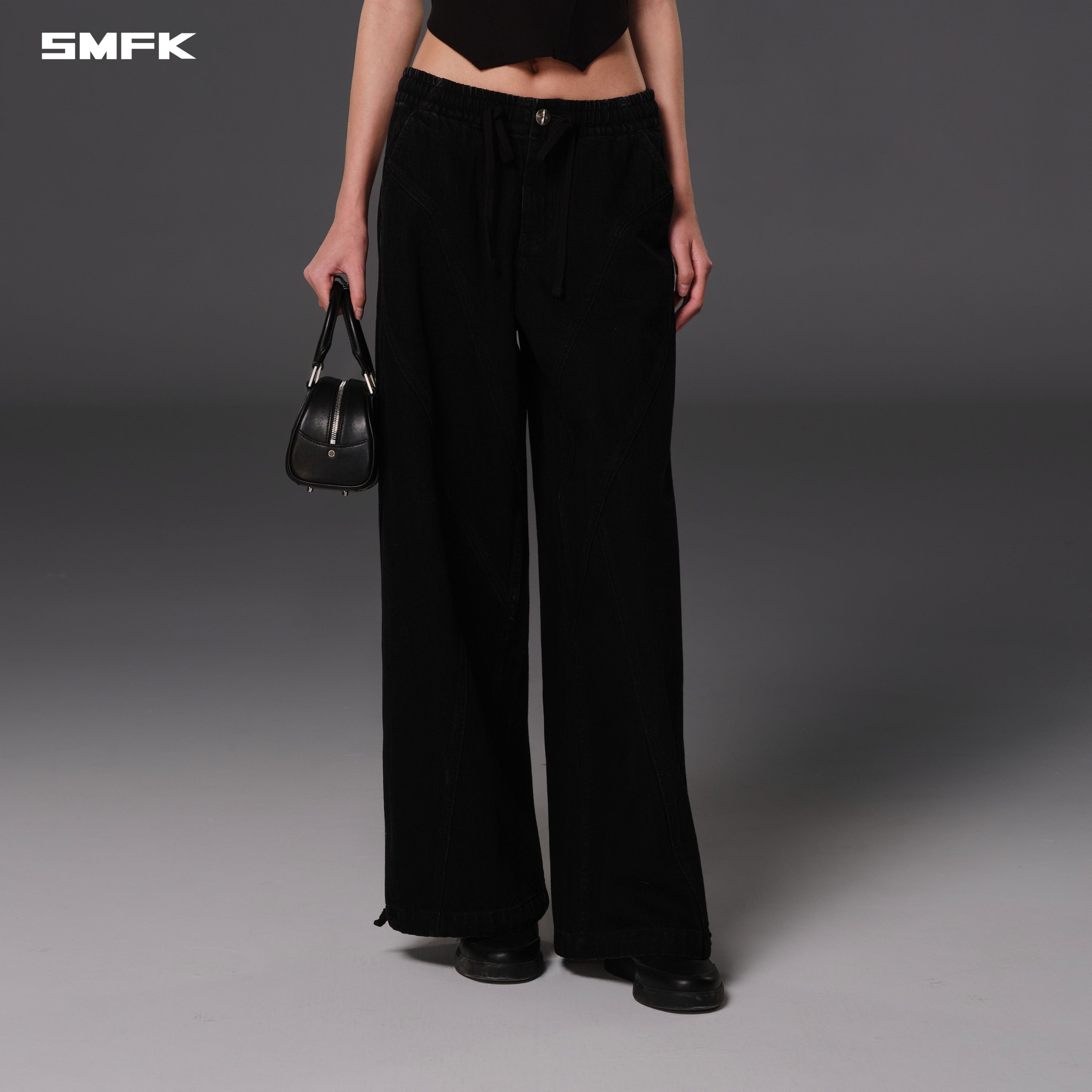 WILD DIAMOND DENIM SPORTS PANTS/COTTON WILD BLACK