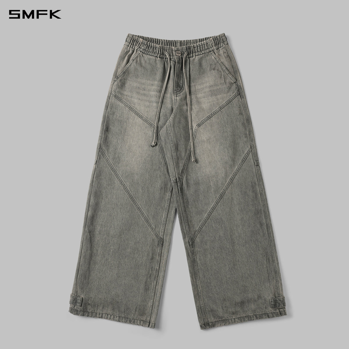 WILD MIRAGE HANDCRAFT DENIM SPORTS PANTS/DENIM ANTIQUE TREATMENT/W MIRAGE GREY