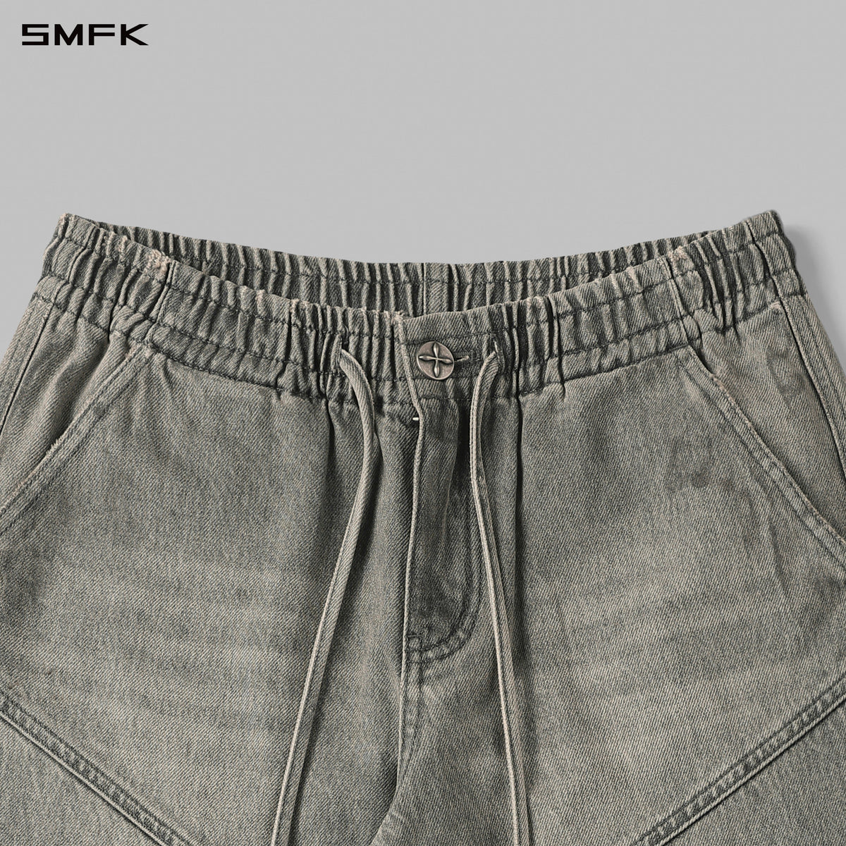 WILD MIRAGE HANDCRAFT DENIM SPORTS PANTS/DENIM ANTIQUE TREATMENT/W MIRAGE GREY