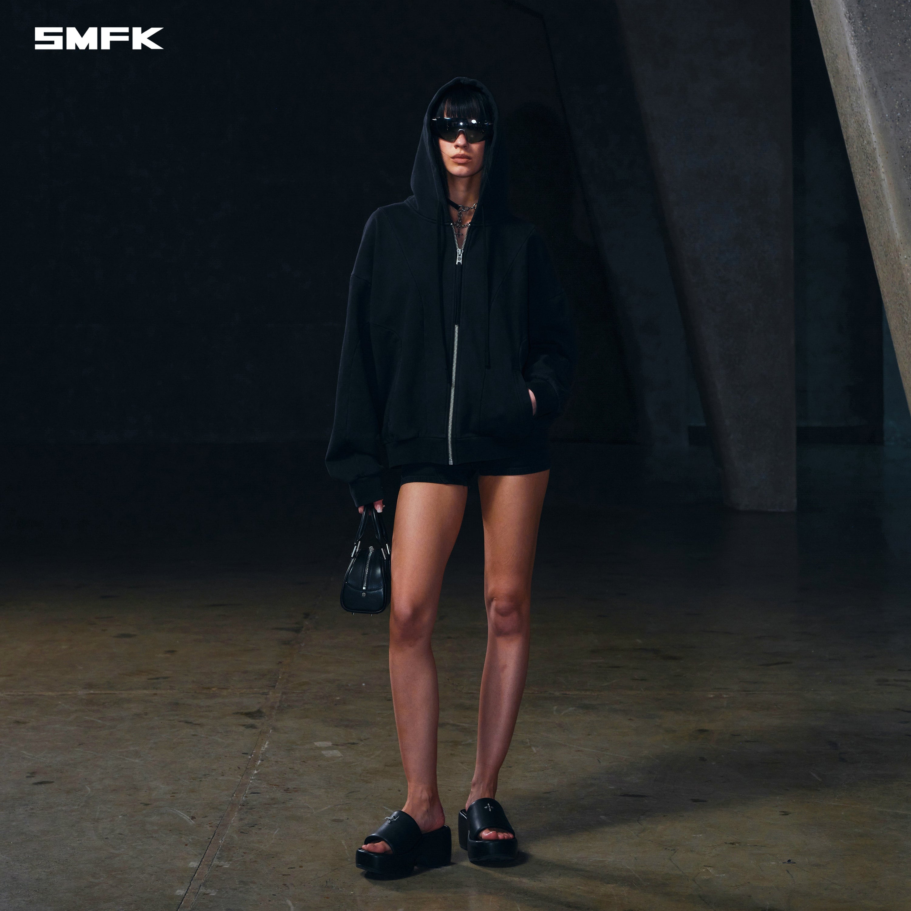 WILD MIRAGE SKINNY DENIM SHORTS/E-COTTON WILD BLACK