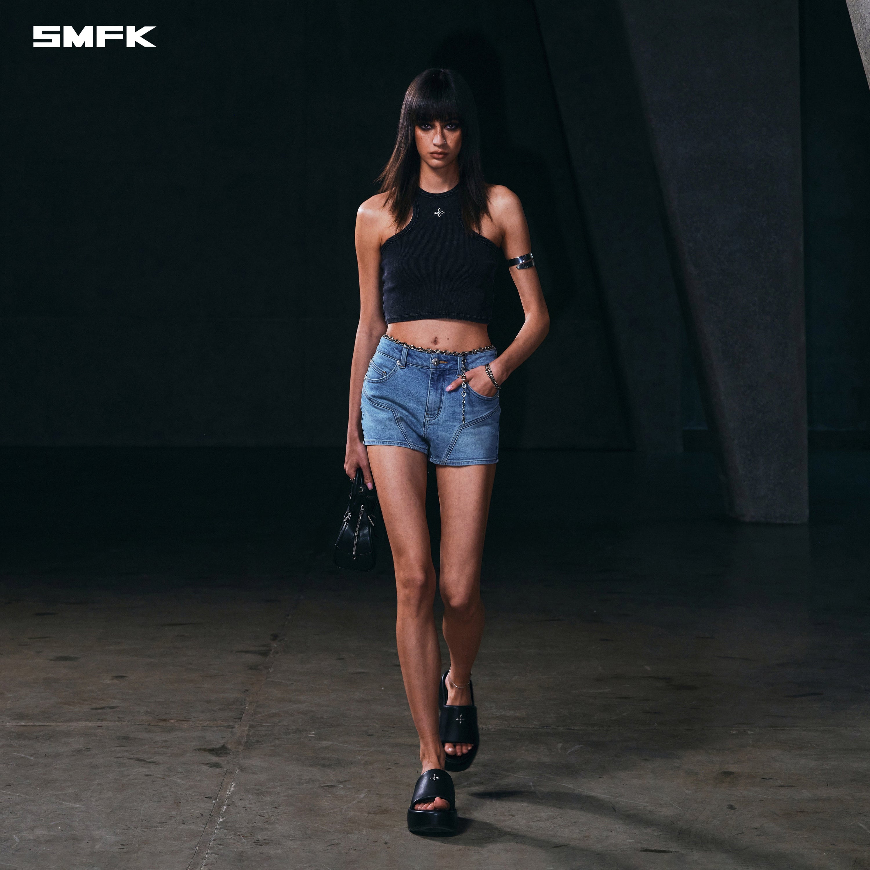 WILD MIRAGE SKINNY DENIM SHORTS/E-COTTON WILD BLUE
