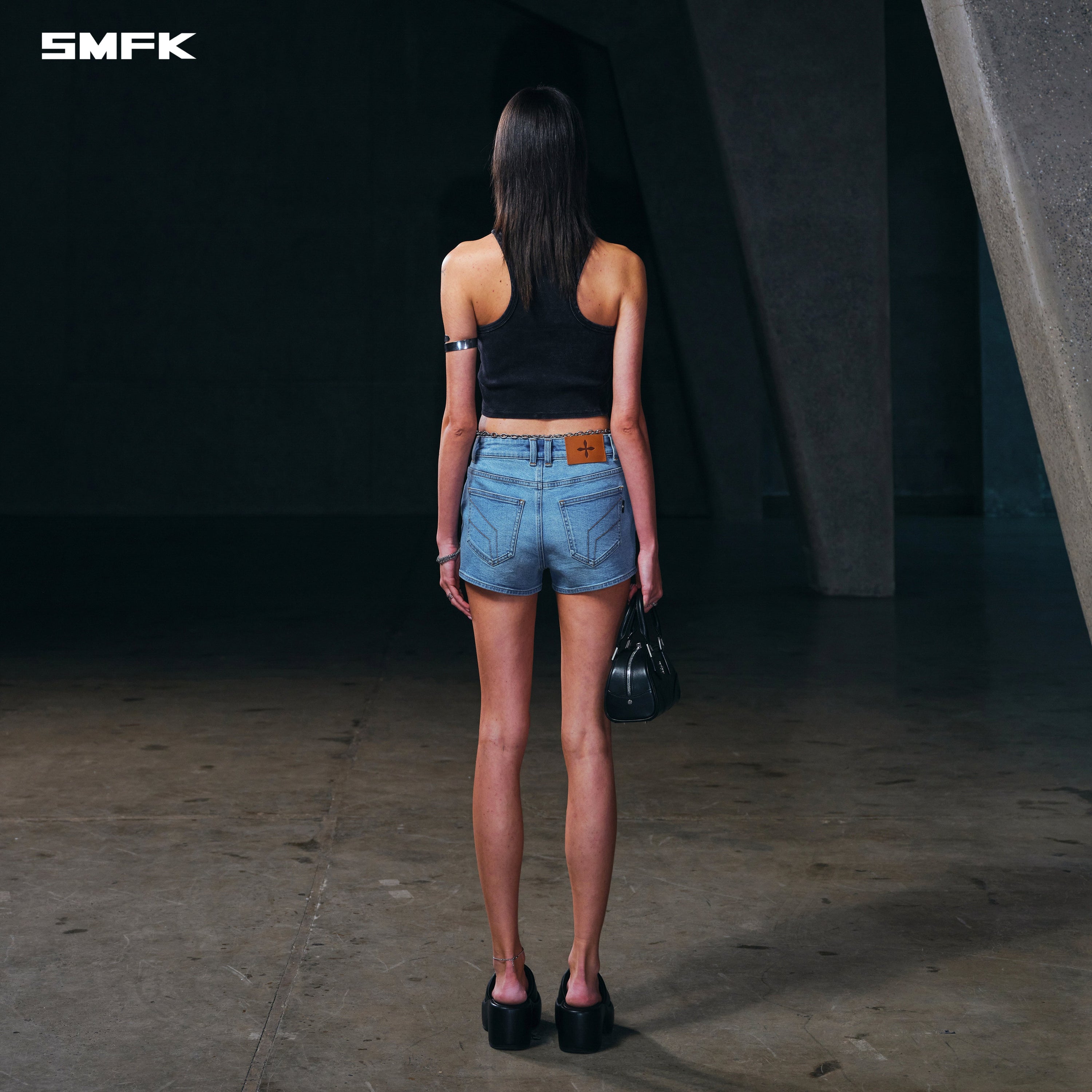 WILD MIRAGE SKINNY DENIM SHORTS/E-COTTON WILD BLUE