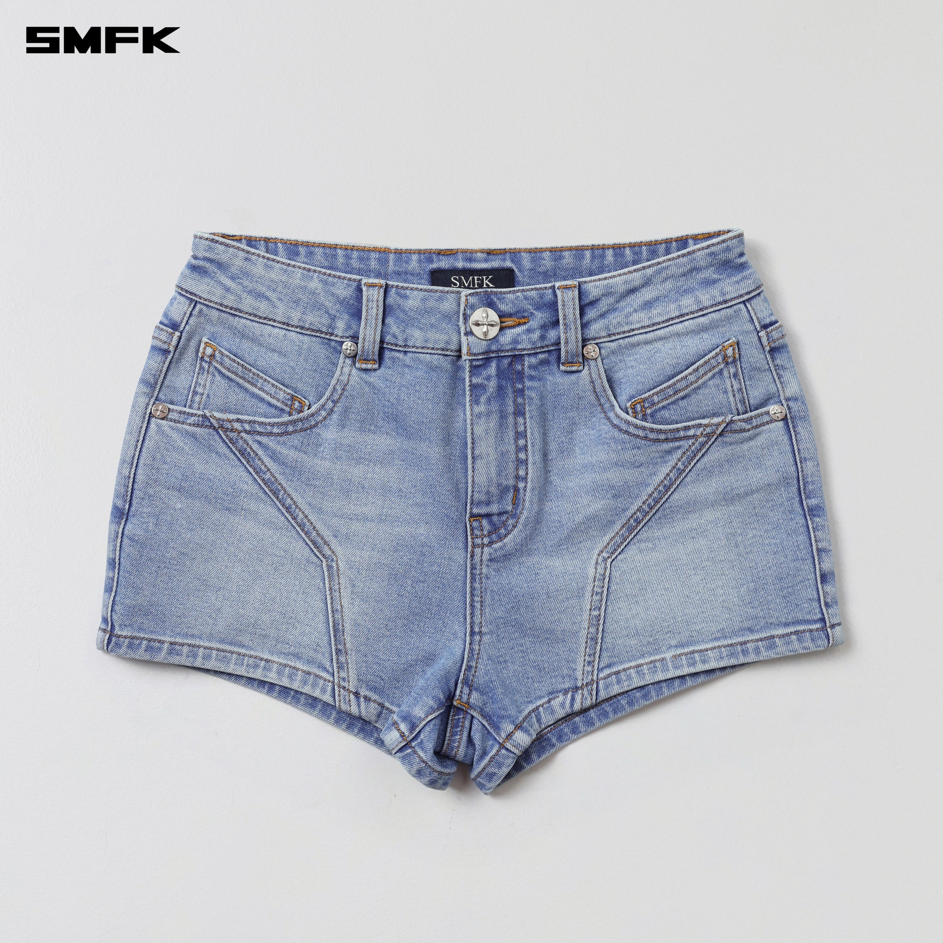 WILD MIRAGE SKINNY DENIM SHORTS/E-COTTON WILD BLUE