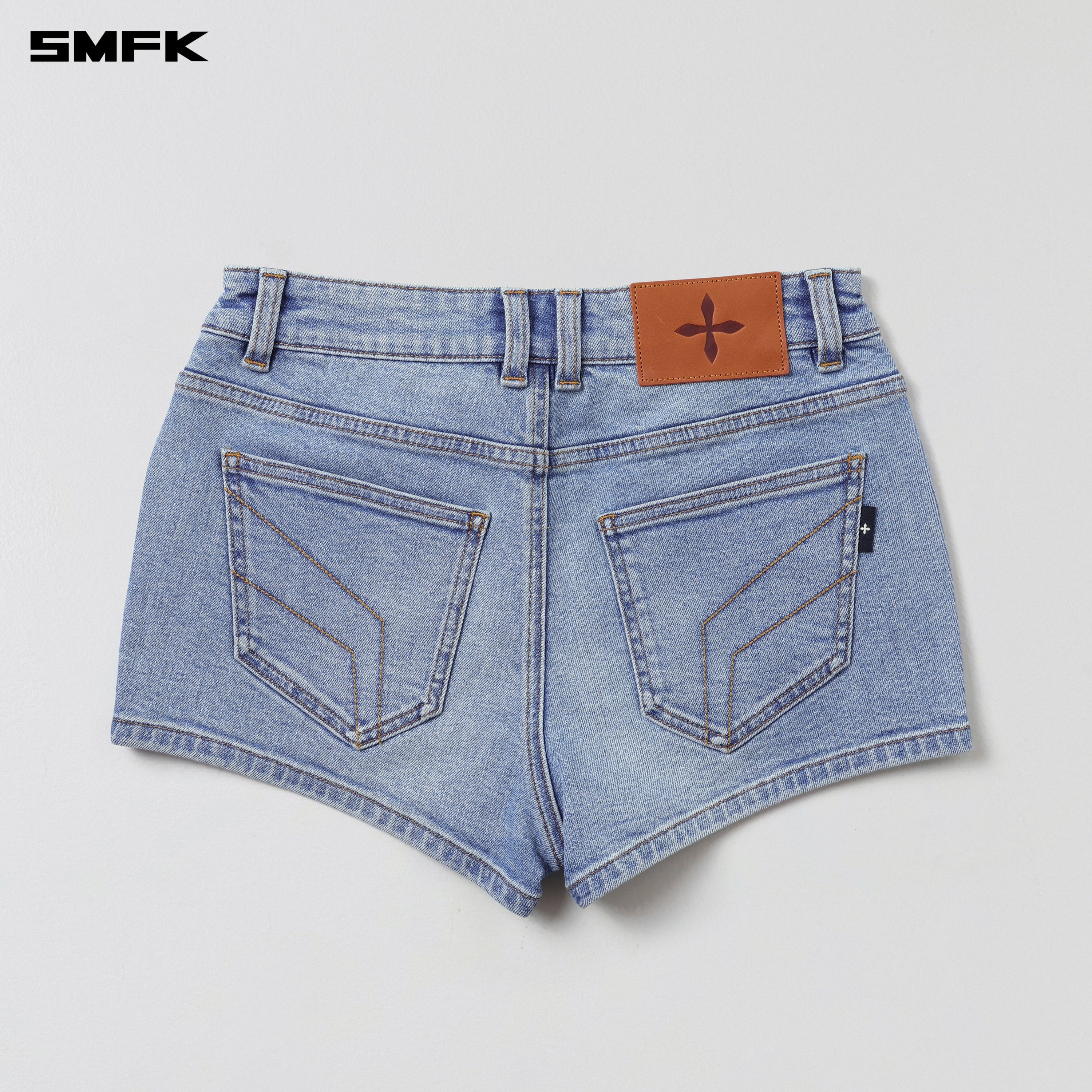 WILD MIRAGE SKINNY DENIM SHORTS/E-COTTON WILD BLUE