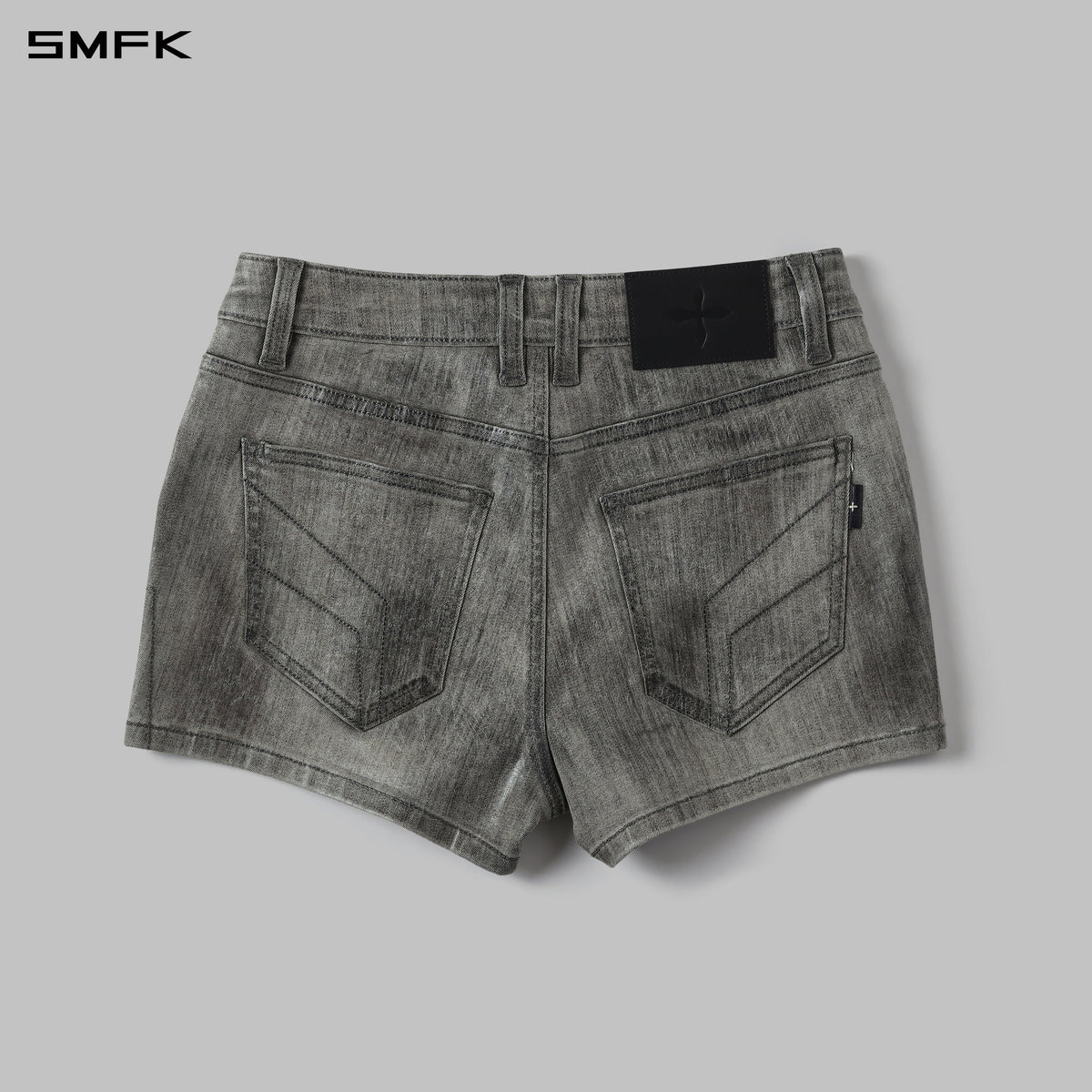 WILD MIRAGE SKINNY DENIM SHORTS/E-COTTON+WAX TWILIGHT GREY