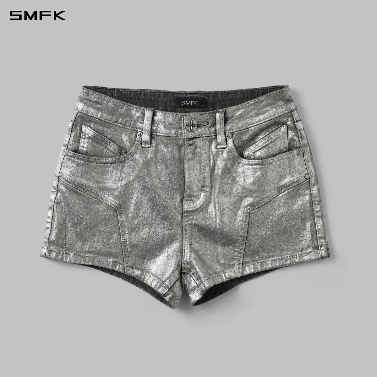 WILD MIRAGE SKINNY DENIM SHORTS/E-COTTON+WAX GALAXY SILVER