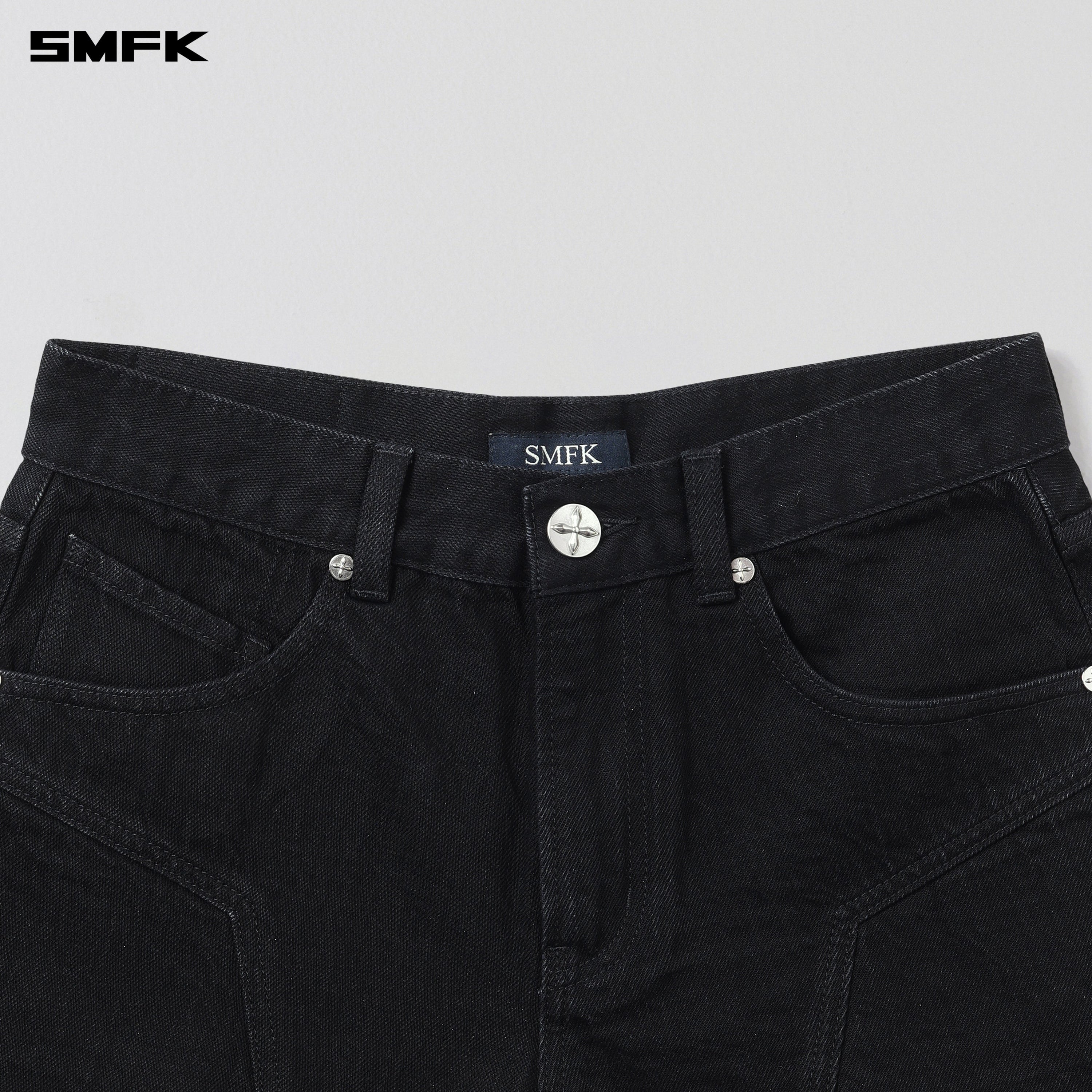 WILD MIRAGE DENIM SHORTS-LOW/COTTON WILD BLACK