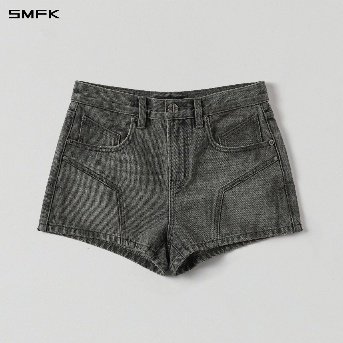 WILD MIRAGE DENIM SHORTS-LOW/DENIM COTTON/W MIRAGE GREY