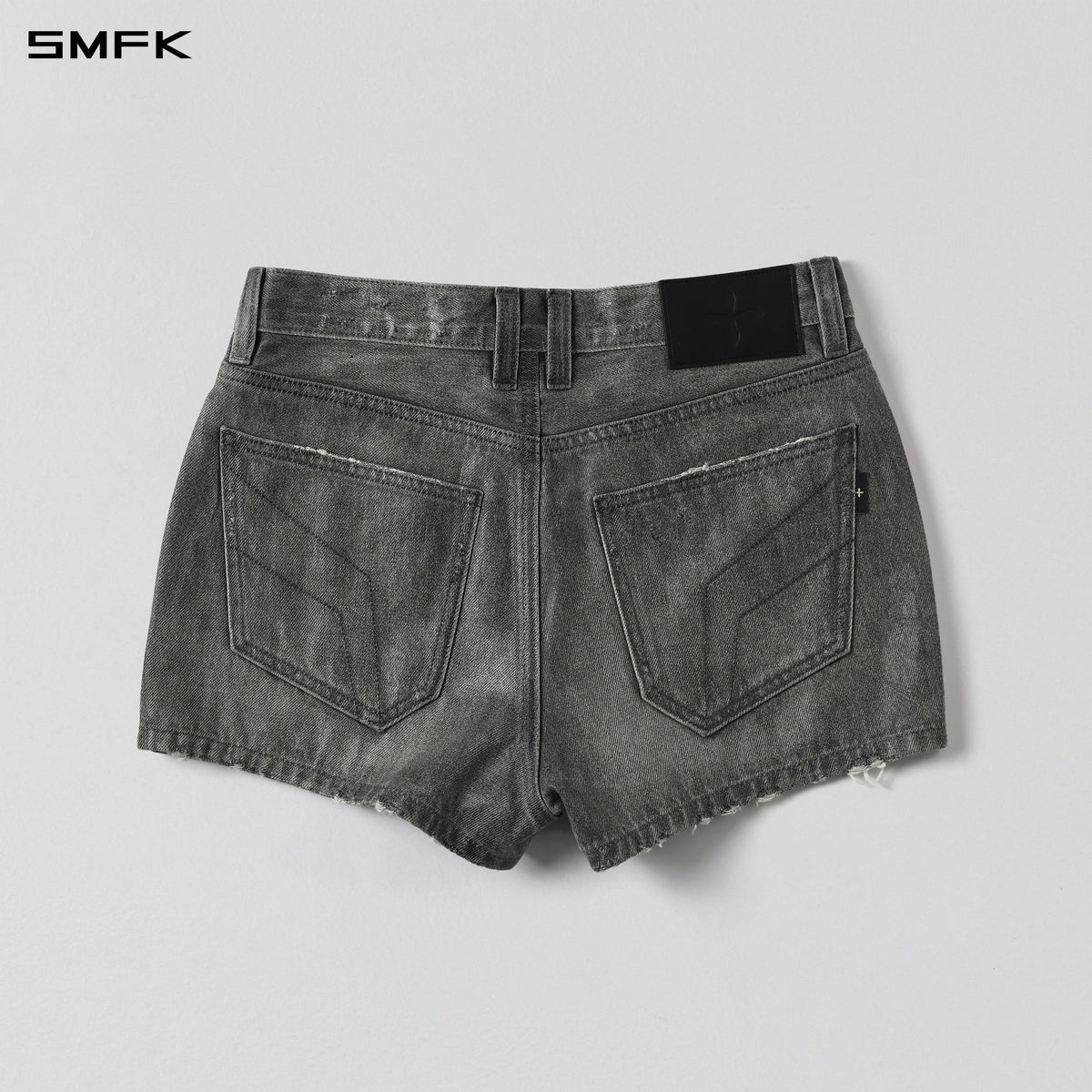 WILD MIRAGE DENIM SHORTS-LOW/DENIM COTTON/W MIST GREY