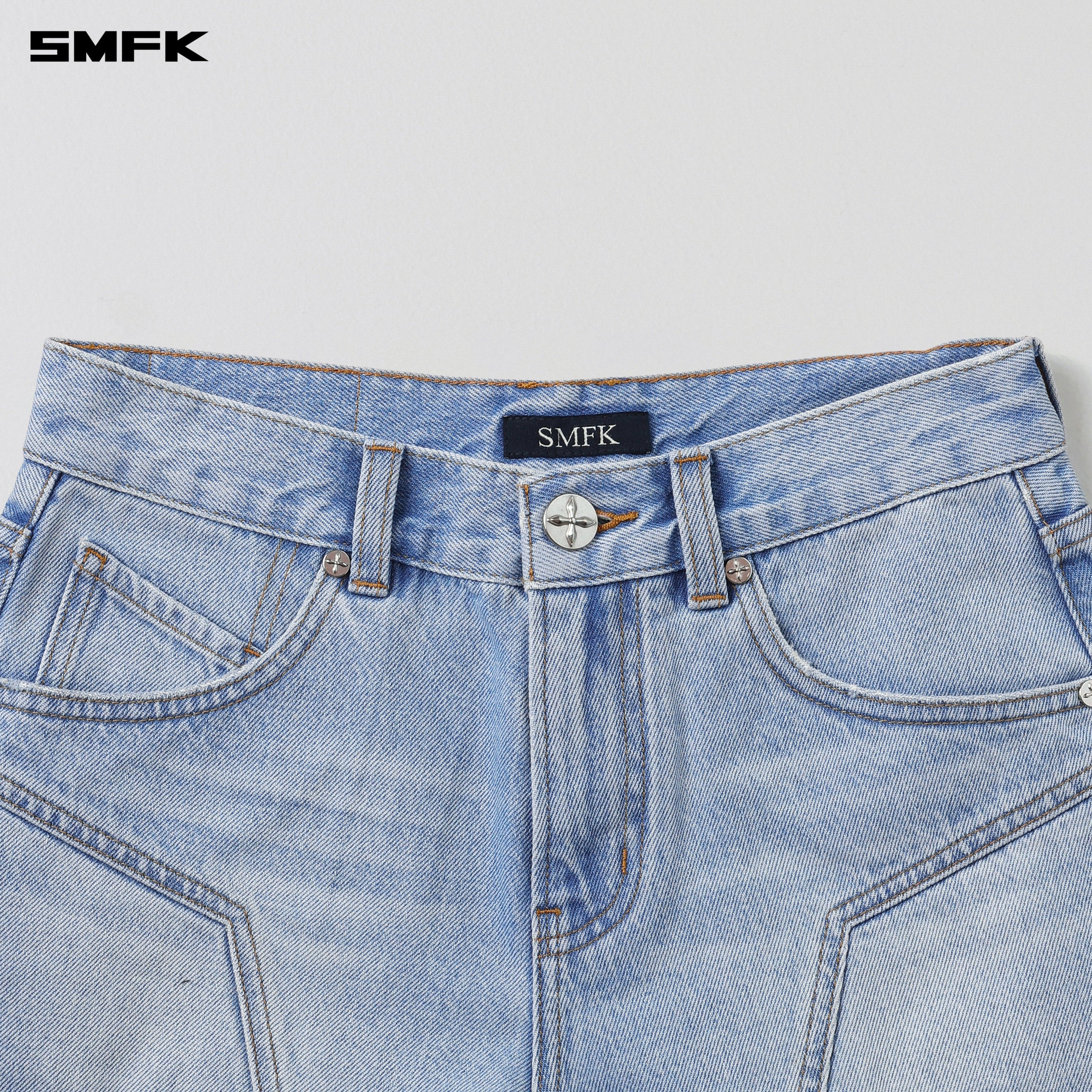 WILD MIRAGE DENIM SHORTS-LOW/COTTON WILD SKY BLUE