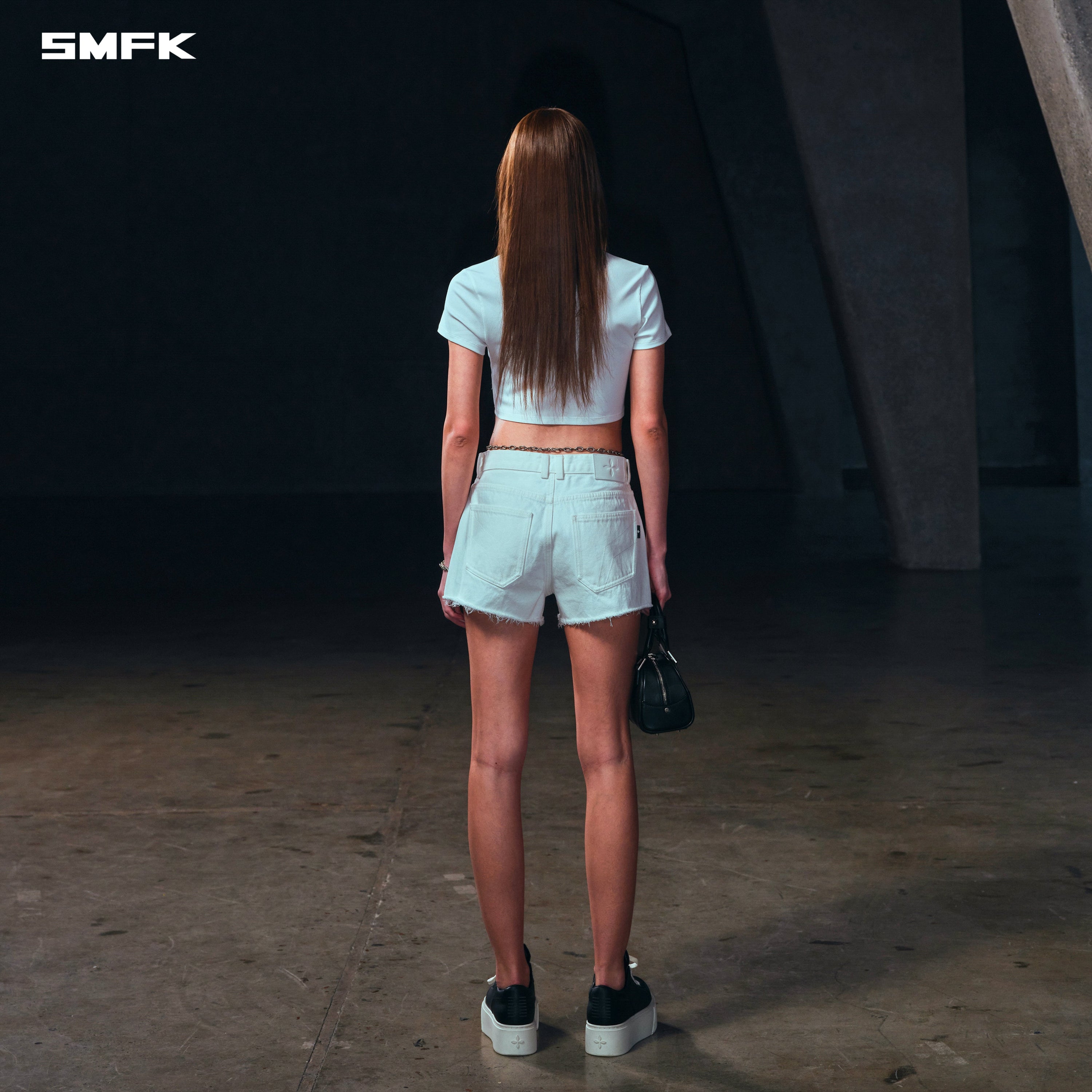WILD MIRAGE DENIM SHORTS-LOW/COTTON SNOW MOUNTAIN WHITE