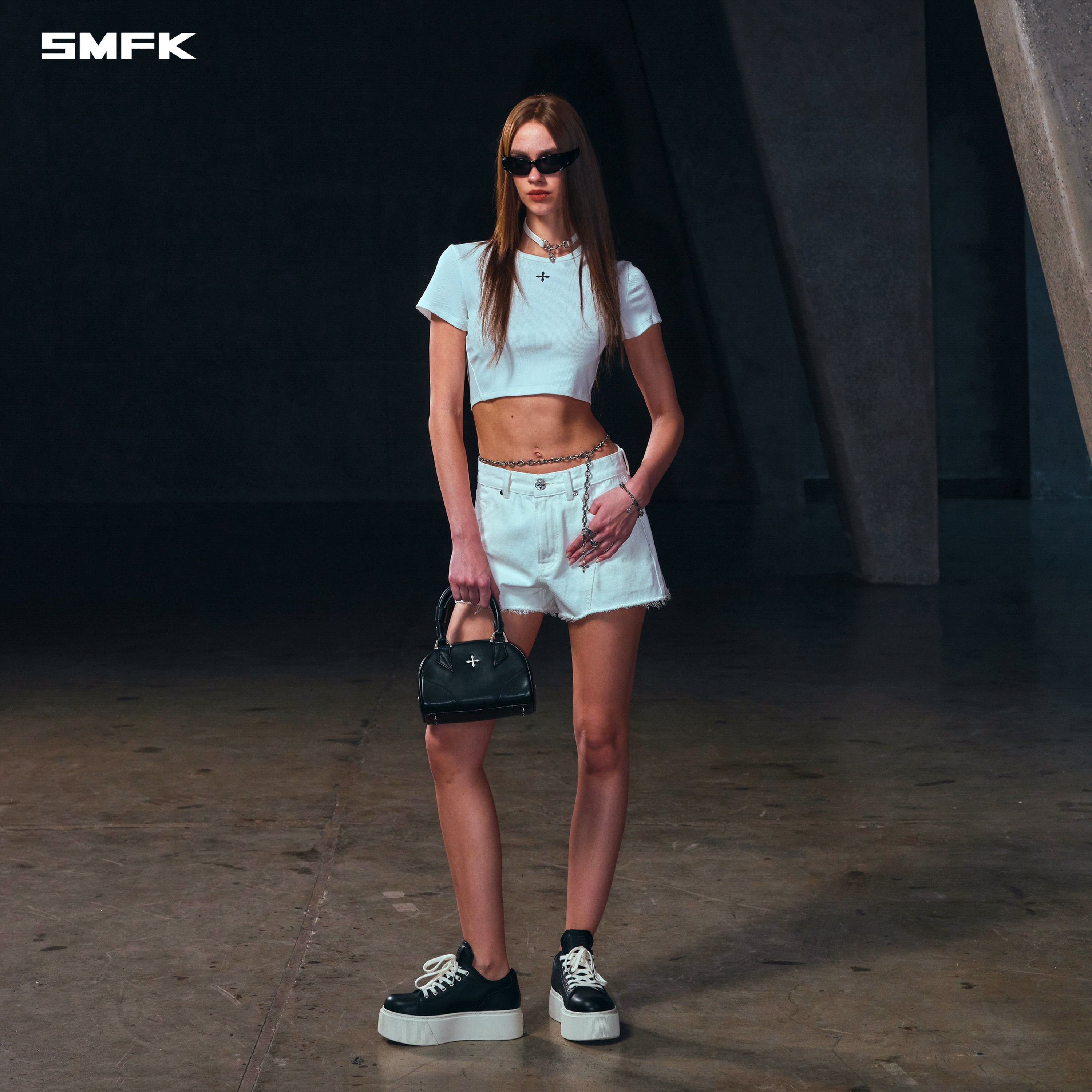 WILD MIRAGE DENIM SHORTS-LOW/COTTON SNOW MOUNTAIN WHITE