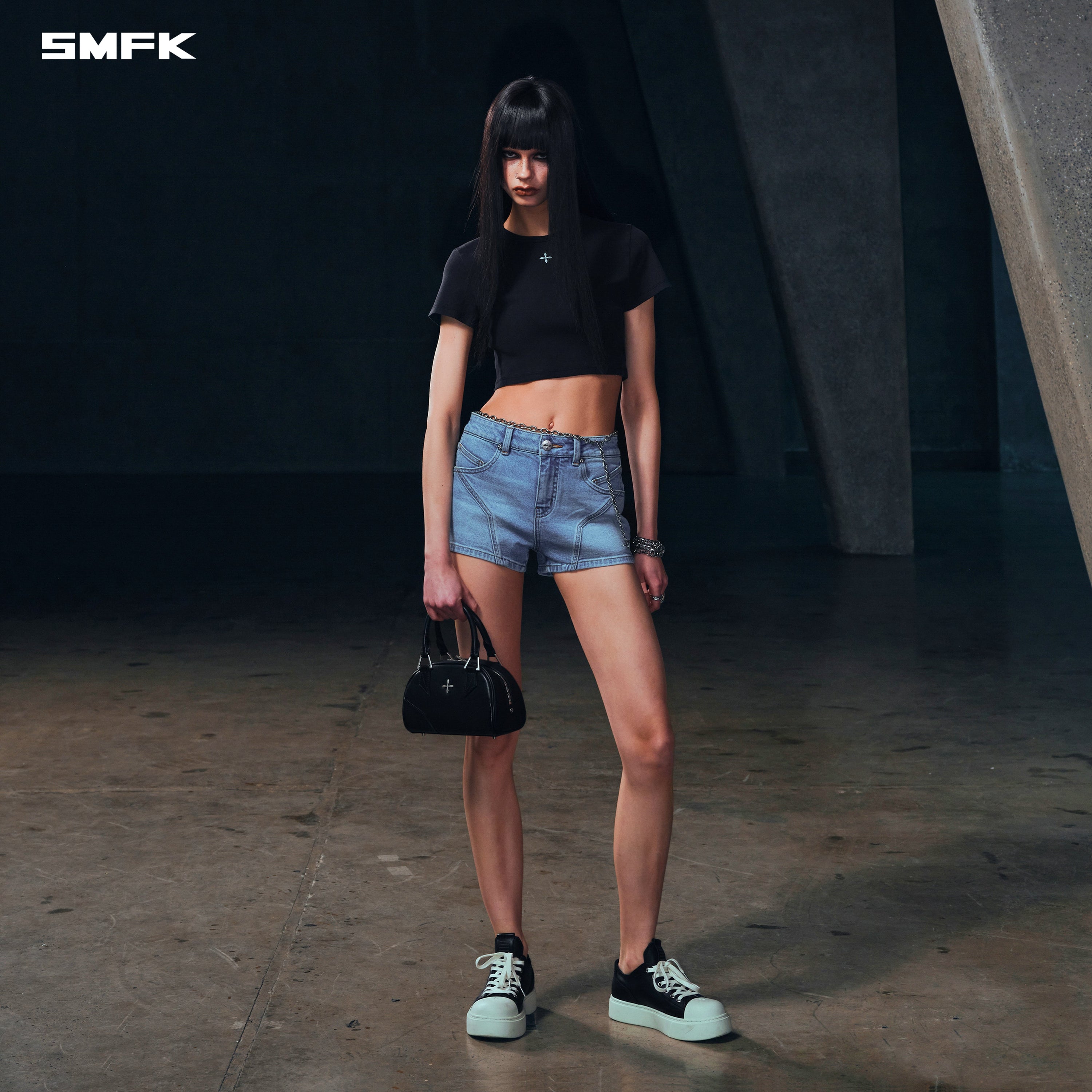 RAGE ROVE SLIM DENIM SHORTS-HIGH/HANDCRAFTED WILD BLUE